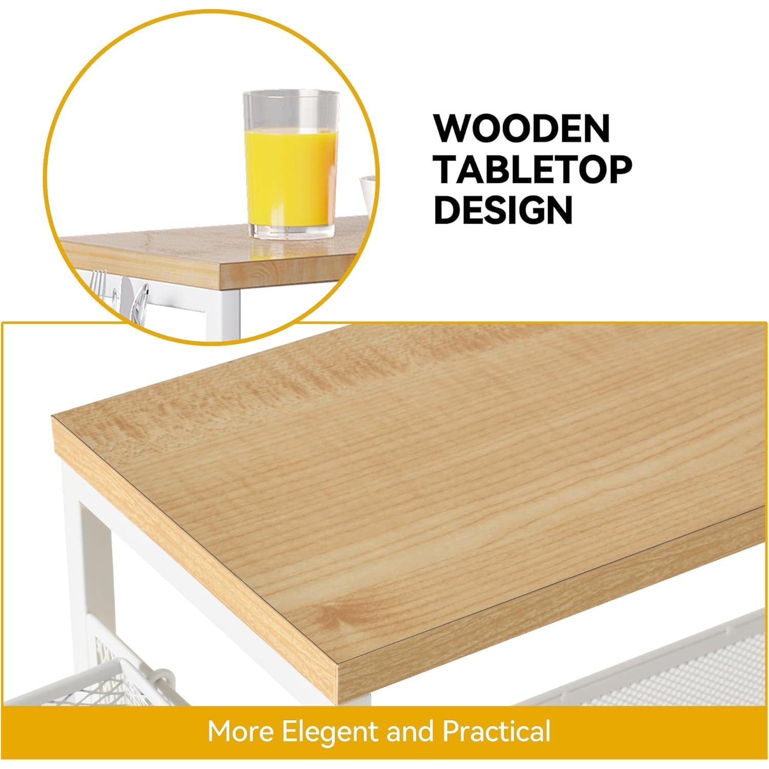 Carro Rodante DWVO 4 Niveles Blanco 89,9 cm Almacenamiento