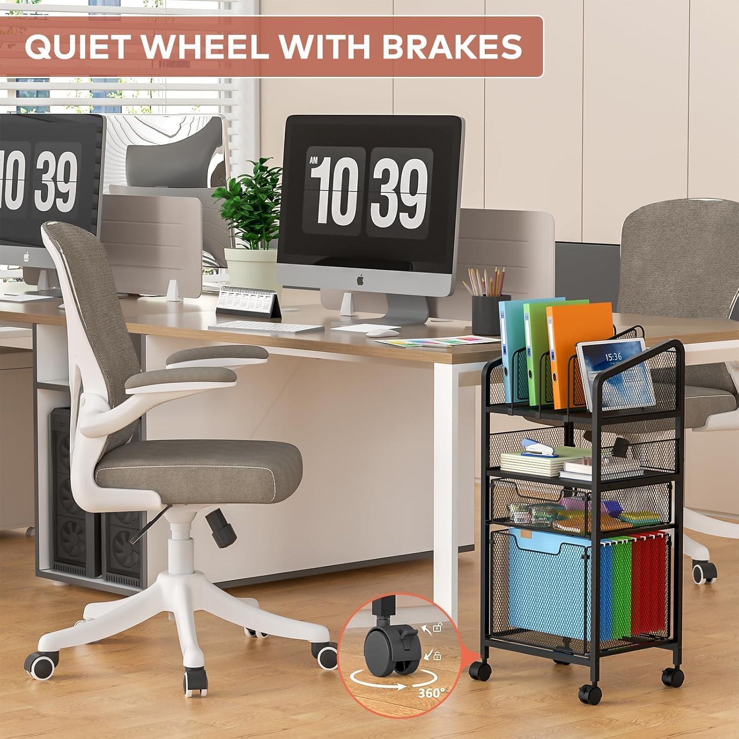 Carro Organizador de Archivos Rodante Yociyoga 4 Niveles Negro