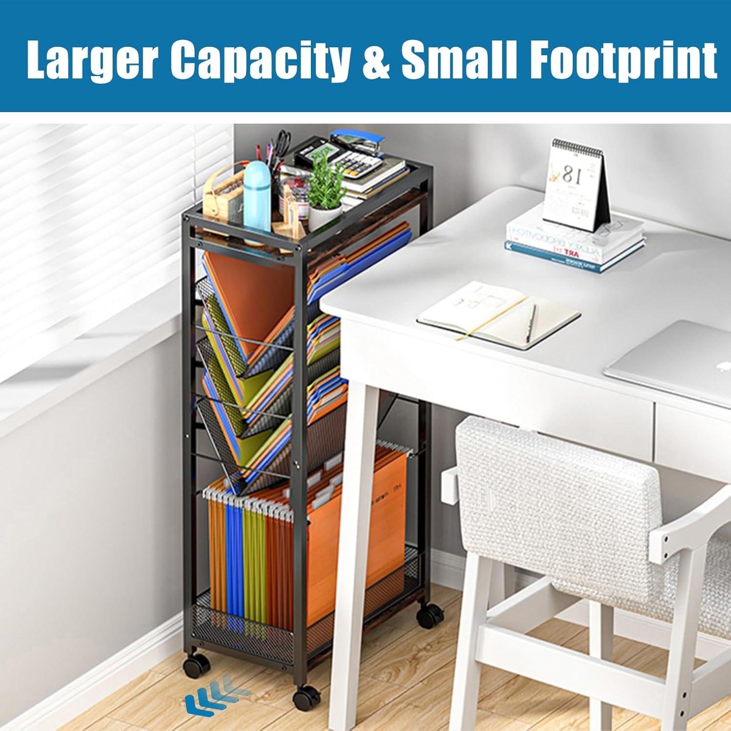 Carro de archivo rodante LIDTOP 8 niveles negro 4.94 kg