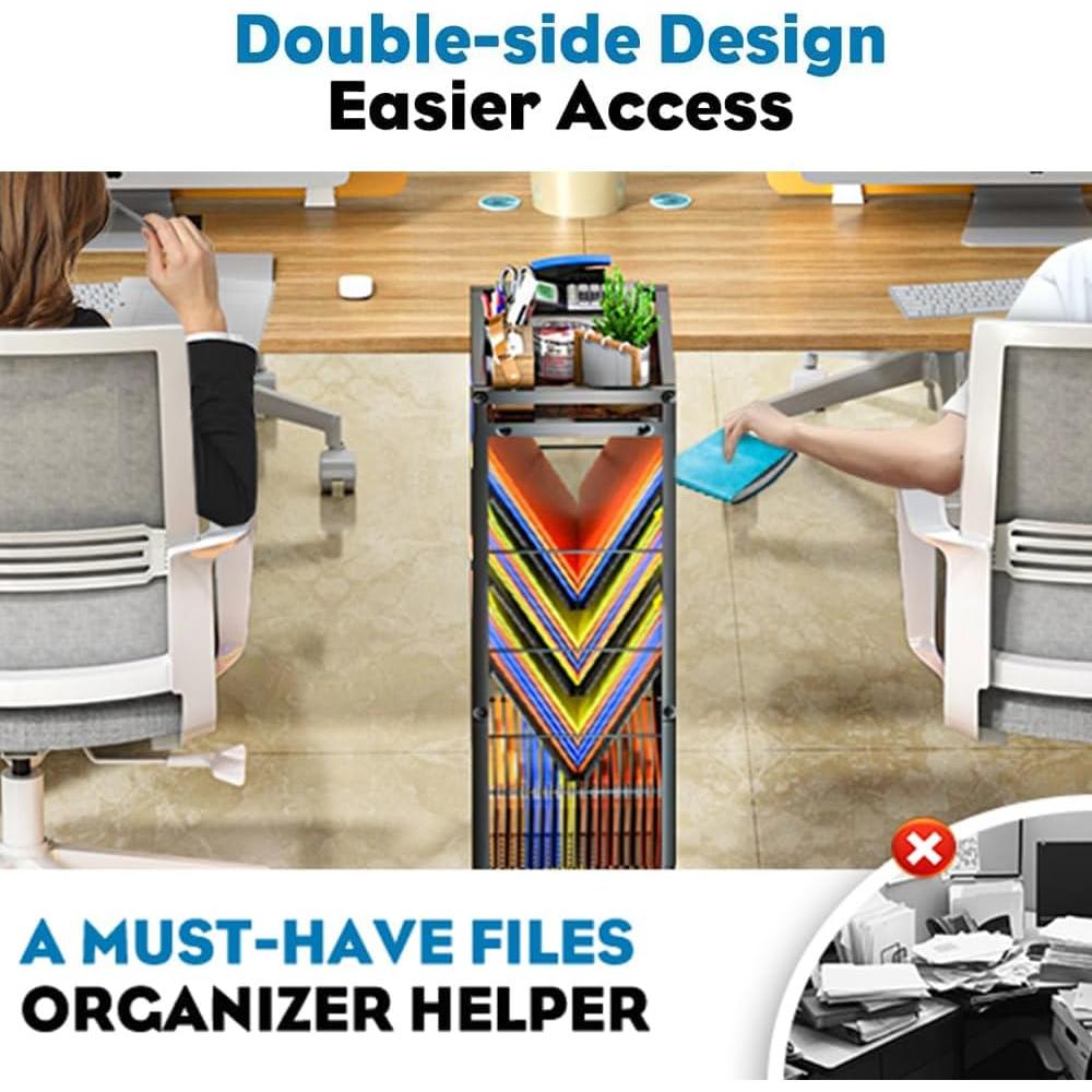 Carro de archivo rodante LIDTOP 8 niveles negro 4.94 kg