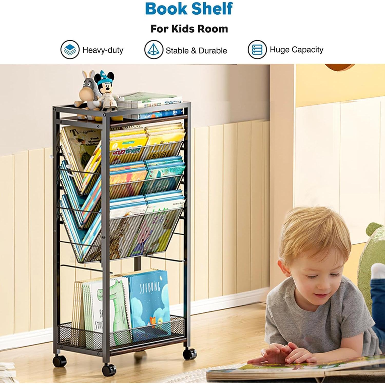 Carro de archivo rodante LIDTOP 8 niveles negro 4.94 kg