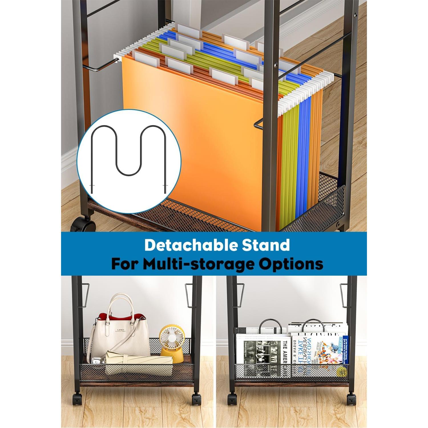 Carro de archivo rodante LIDTOP 8 niveles negro 4.94 kg