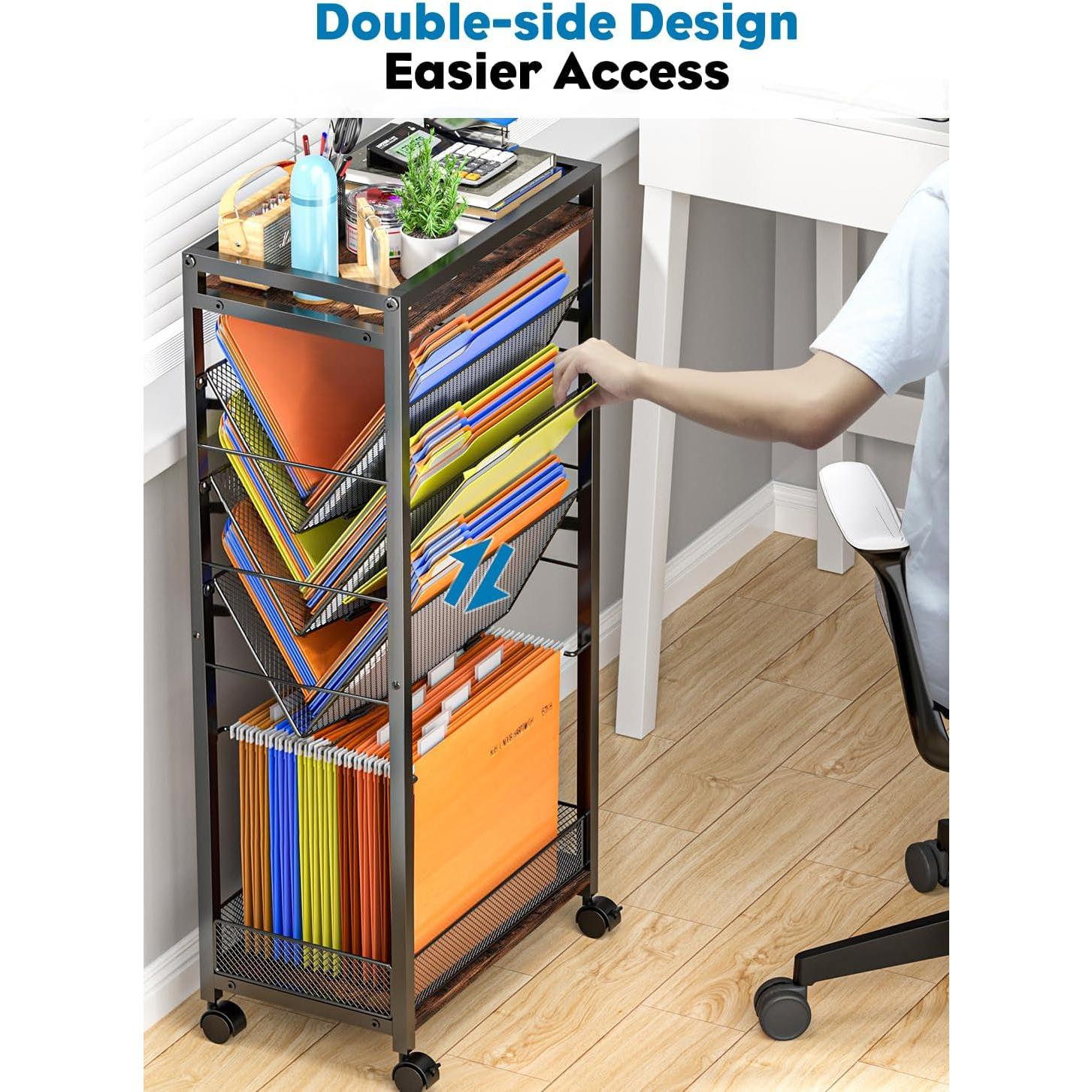 Carro de archivo rodante LIDTOP 8 niveles negro 4.94 kg