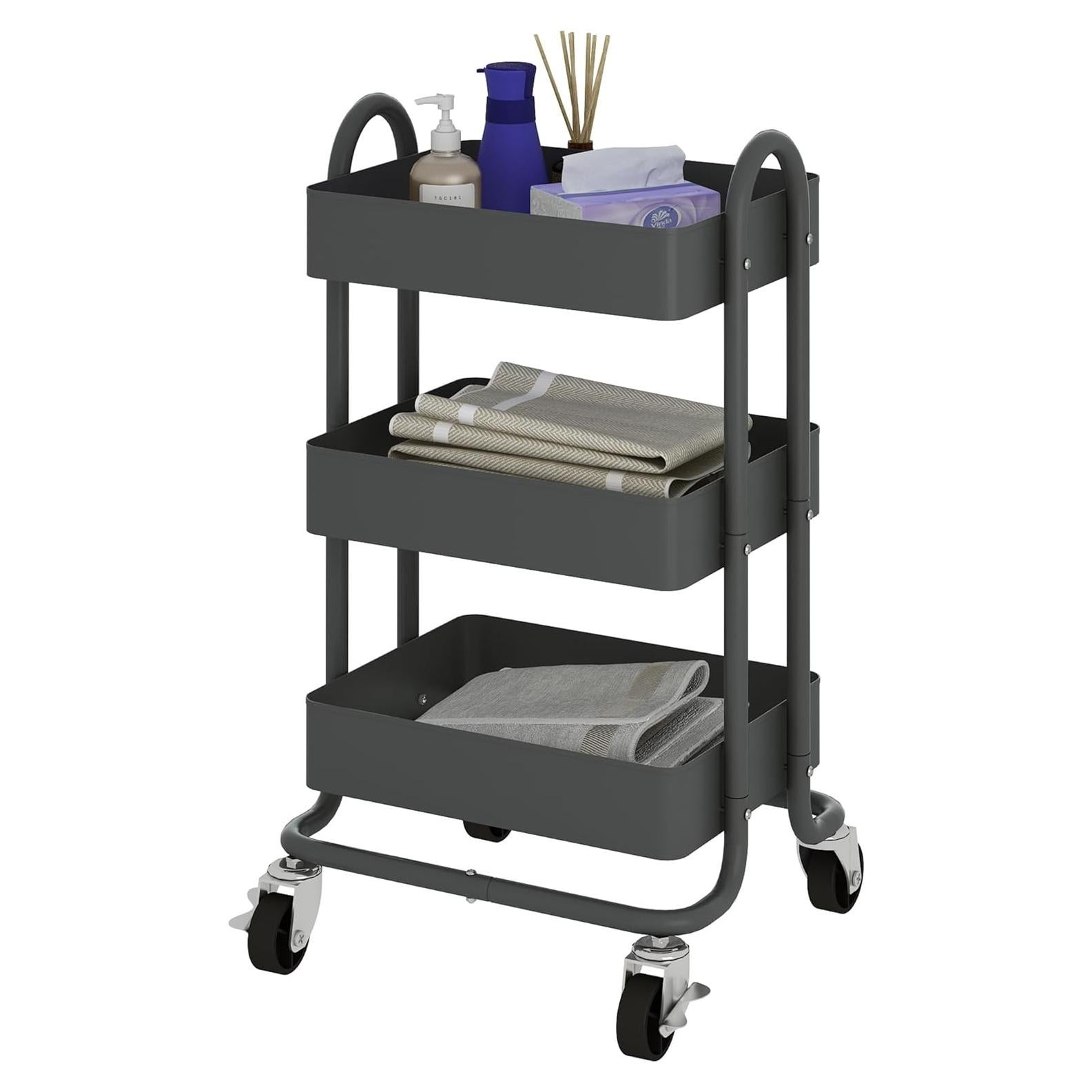 Carro de Almacenamiento Rodante 3 Niveles Elitehouse Gris