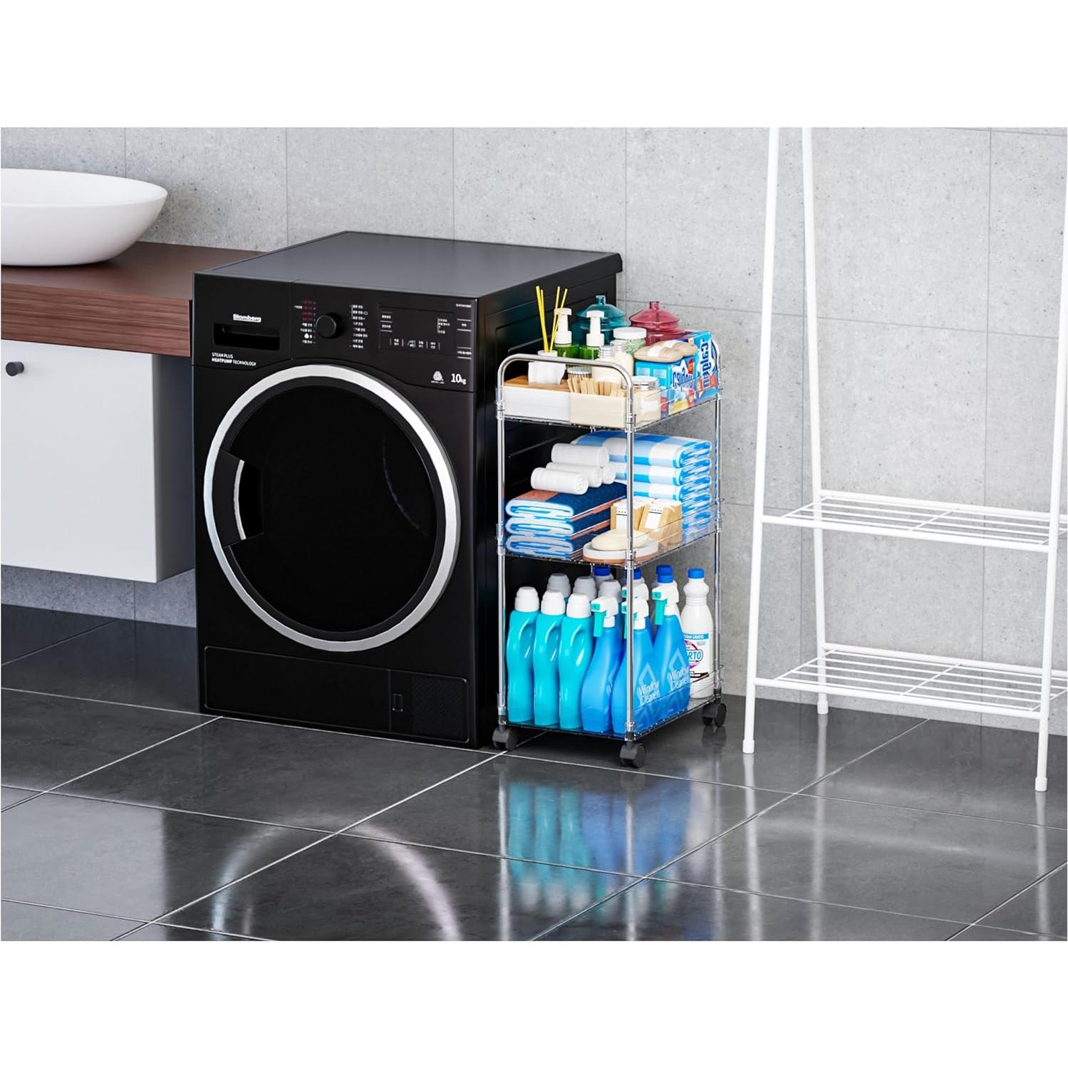 Carro Rodante de Almacenamiento Yieach 3 Niveles Transparente