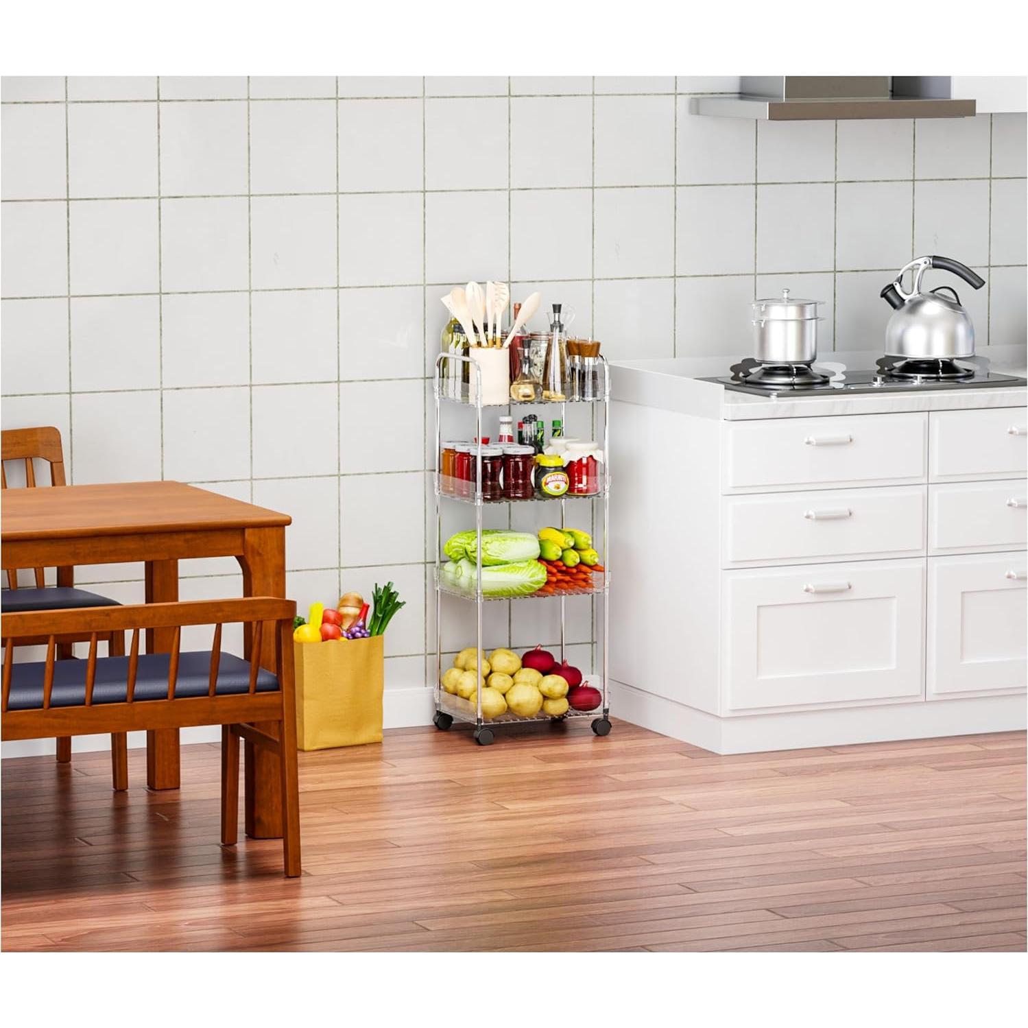 Carro Rodante de Almacenamiento Yieach 3 Niveles Transparente