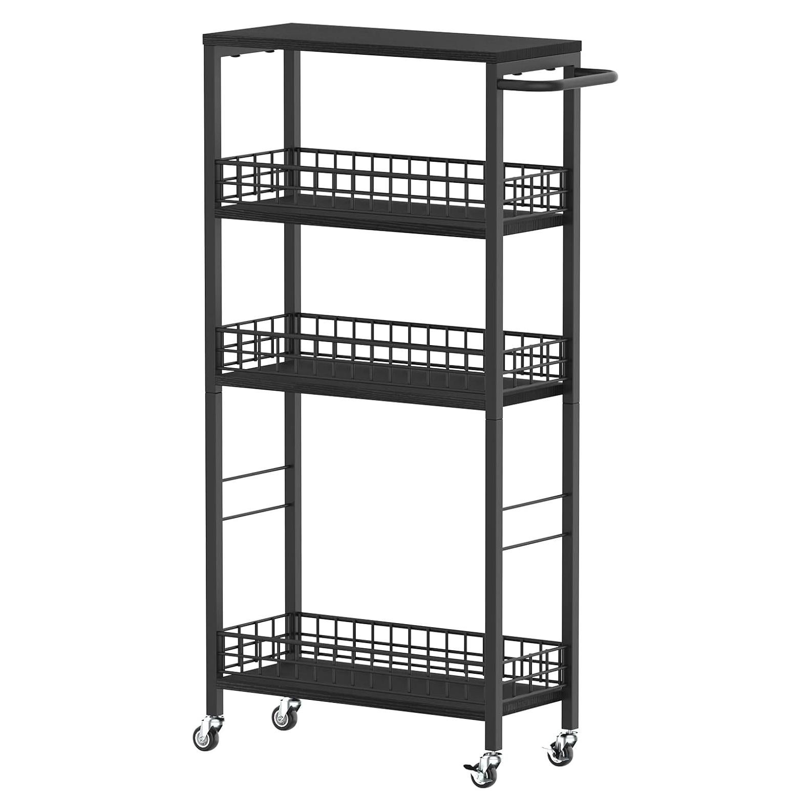Carro de Almacenamiento Estrecho 4 Niveles NORCEESAN Negro