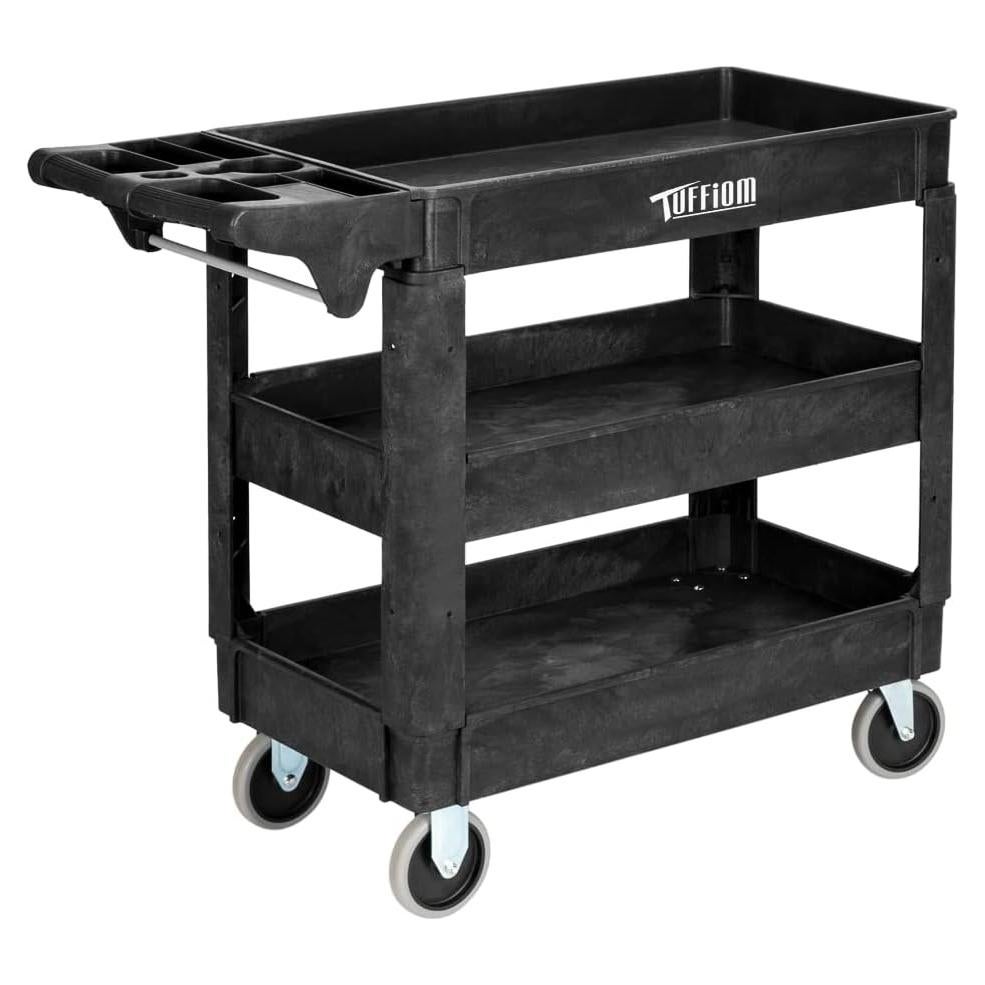 Carro de Servicio Tuffiom 2 Estantes 250kg Gris Ergonómico