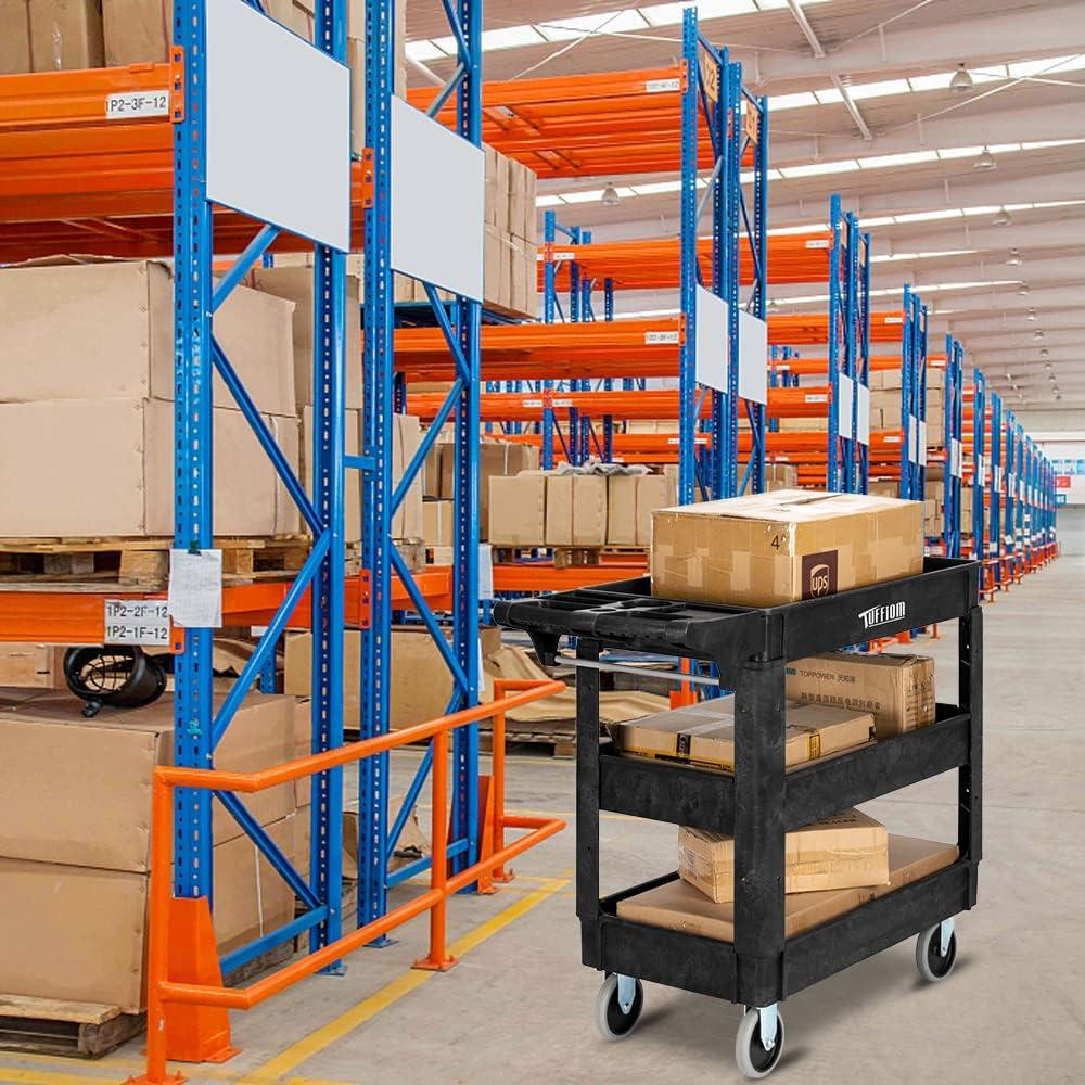 Carro de Servicio Tuffiom 2 Estantes 250kg Gris Ergonómico