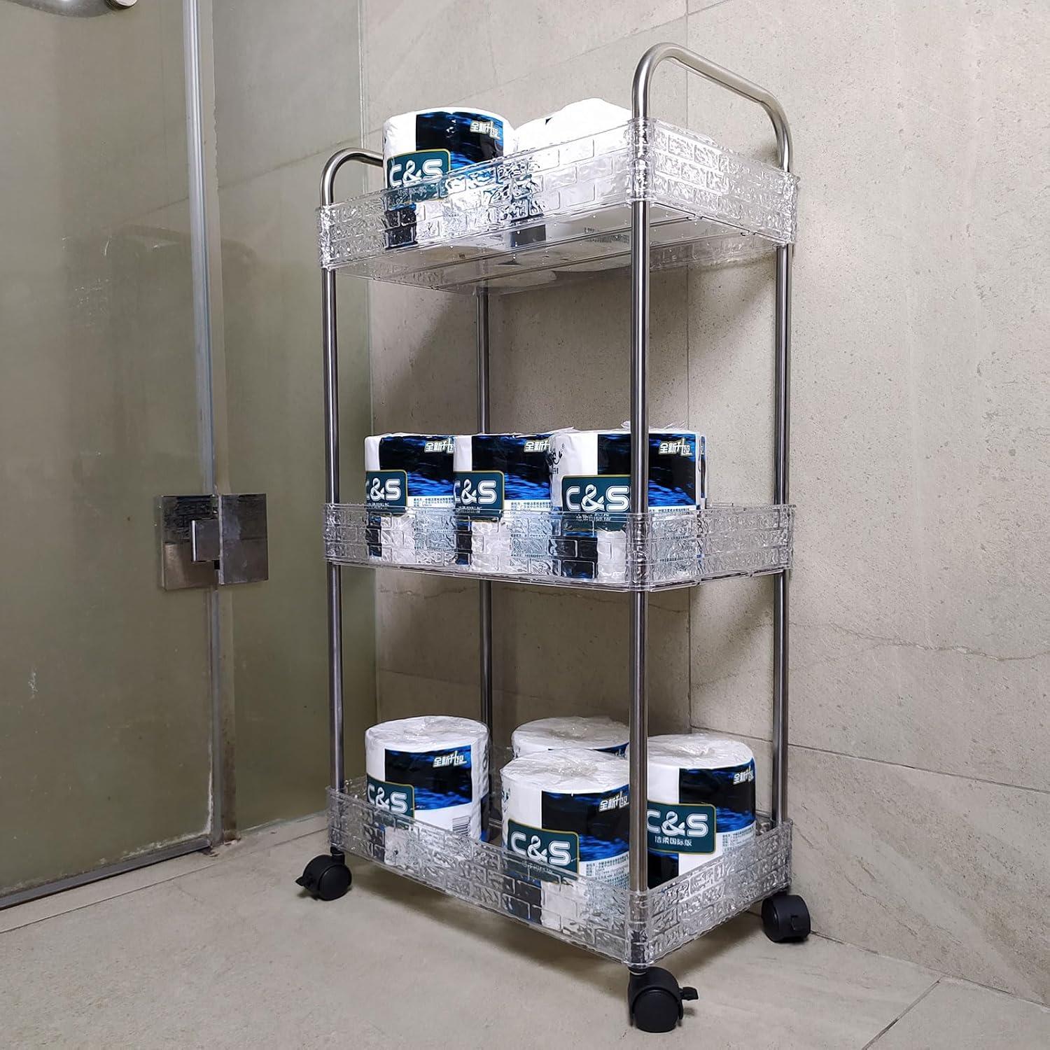 Carro de Almacenamiento Rodante TENBOAT 3 Niveles Transparente