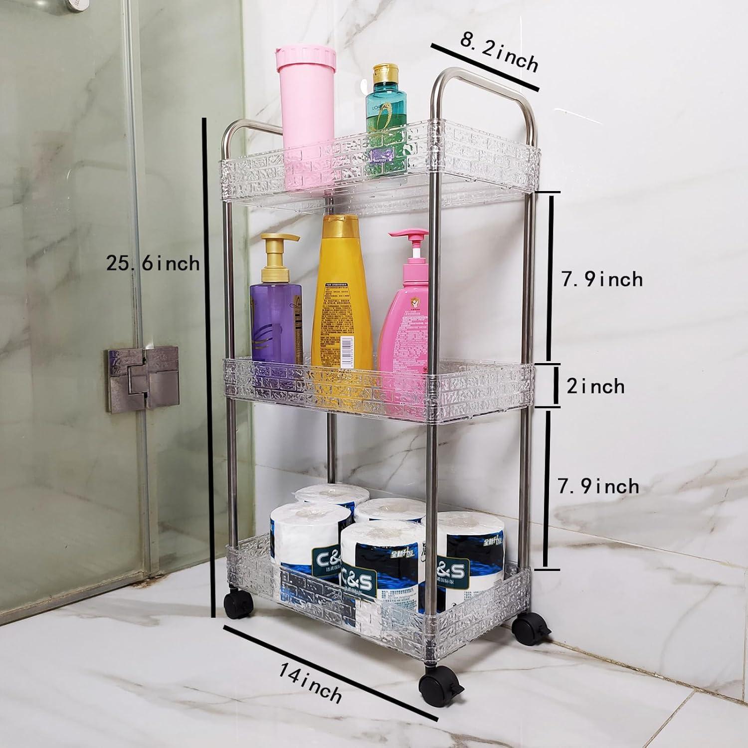 Carro de Almacenamiento Rodante TENBOAT 3 Niveles Transparente