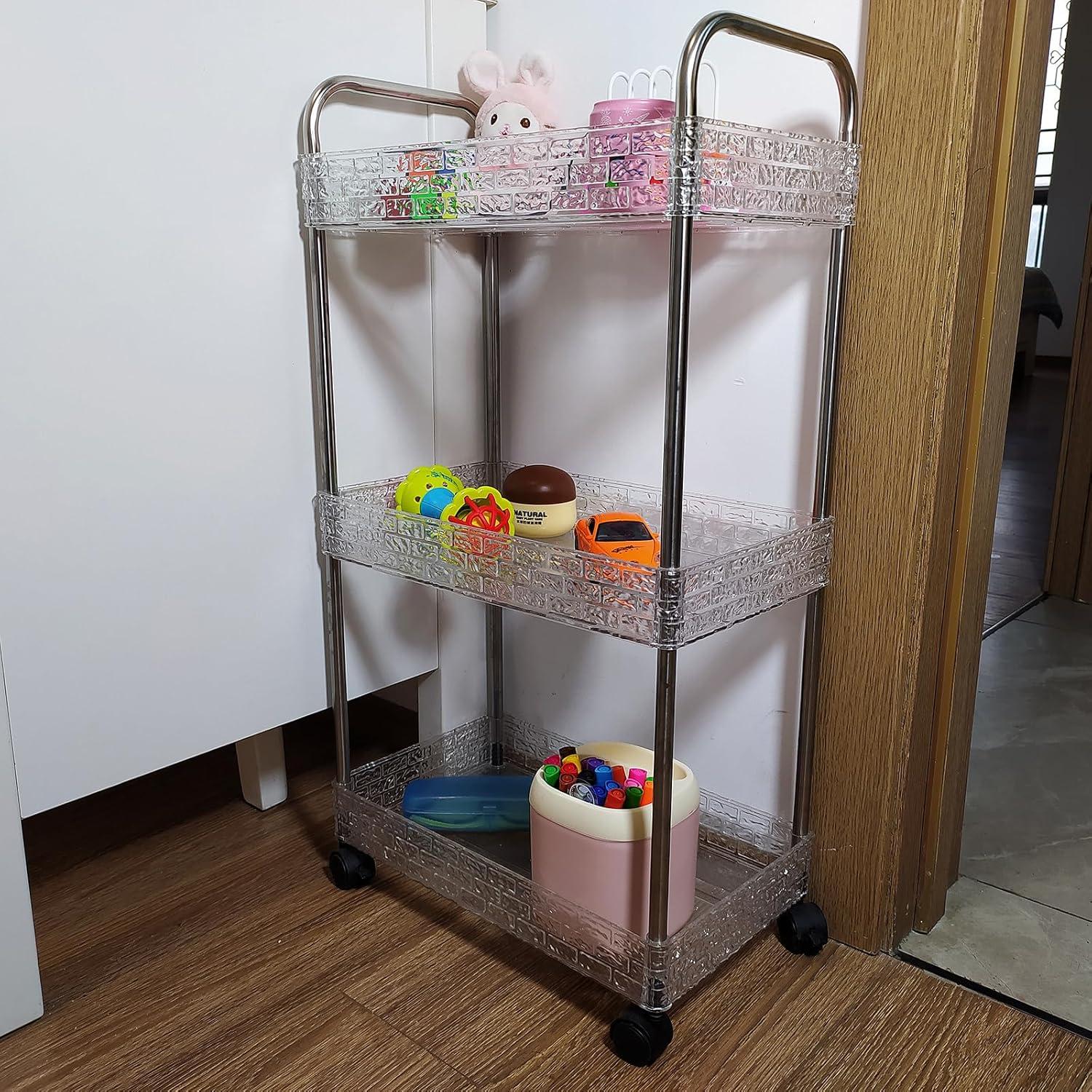 Carro de Almacenamiento Rodante TENBOAT 3 Niveles Transparente