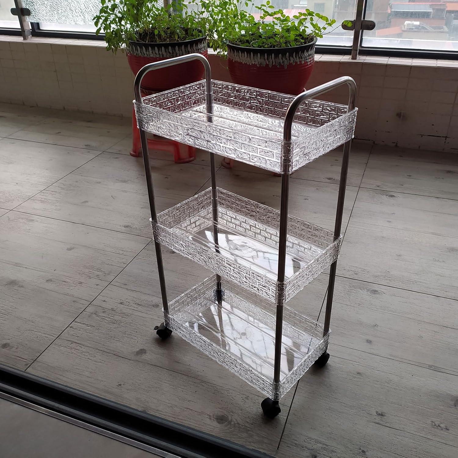 Carro de Almacenamiento Rodante TENBOAT 3 Niveles Transparente