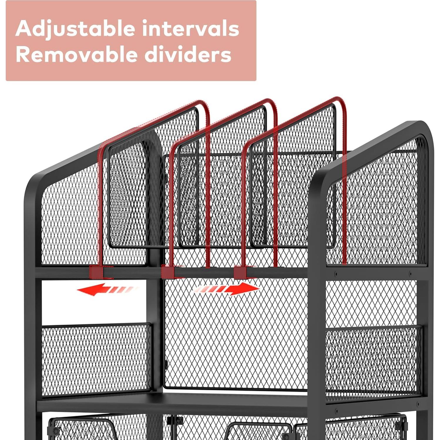 Carro de Archivo Rodante Huxitocan 4 Niveles Negro