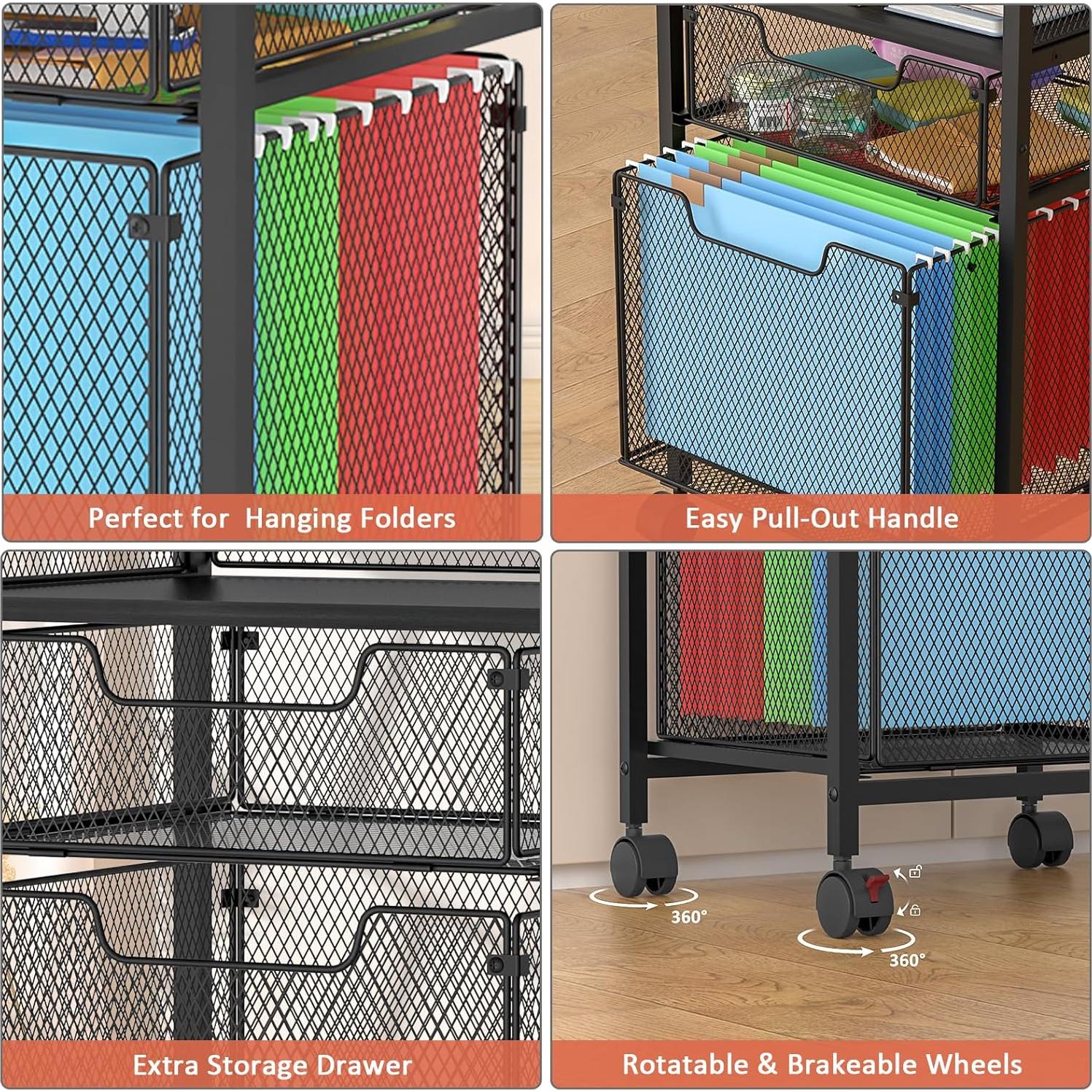 Carro de Archivo Rodante Huxitocan 4 Niveles Negro