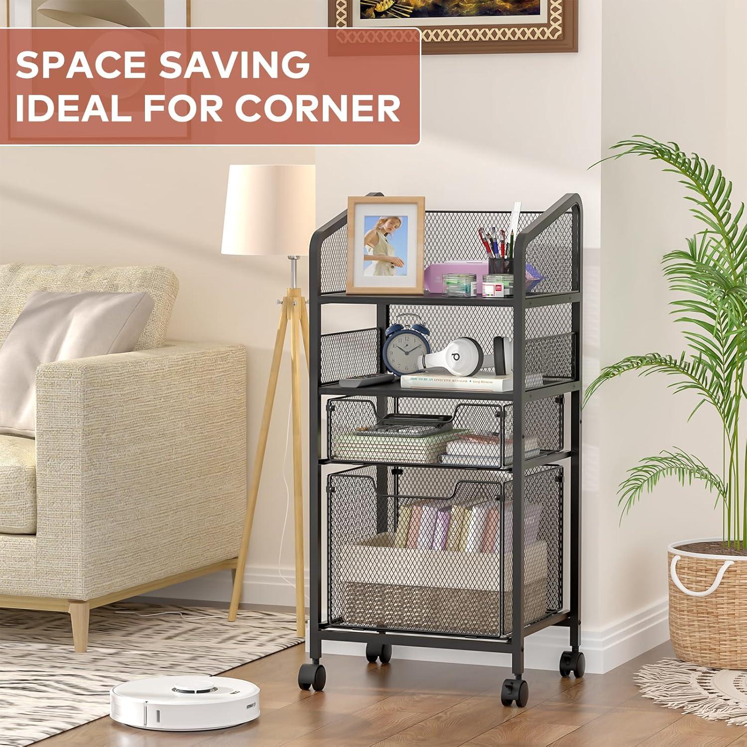 Carro de Archivo Rodante Huxitocan 4 Niveles Negro