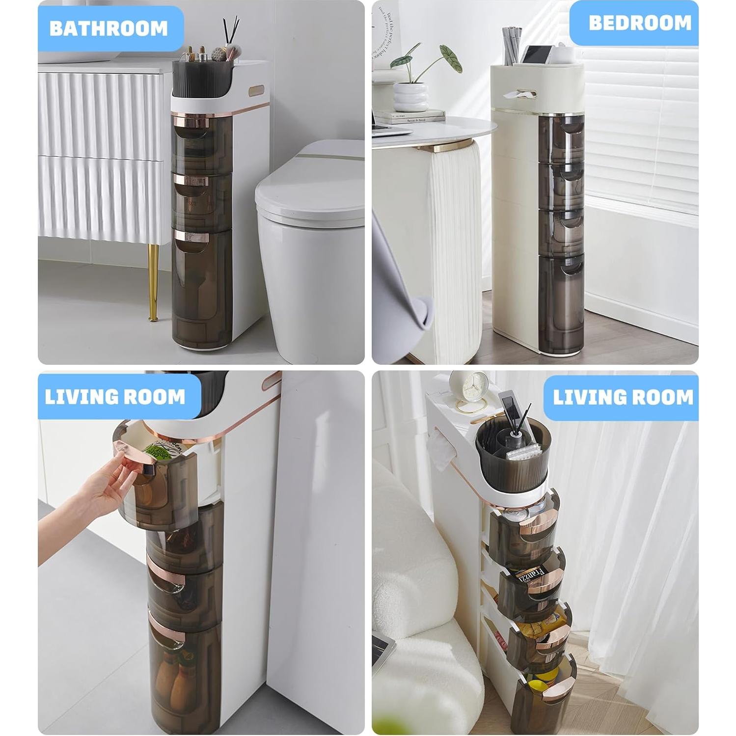 Gabinete de Almacenamiento Lozovin 3 Niveles 76 cm Blanco