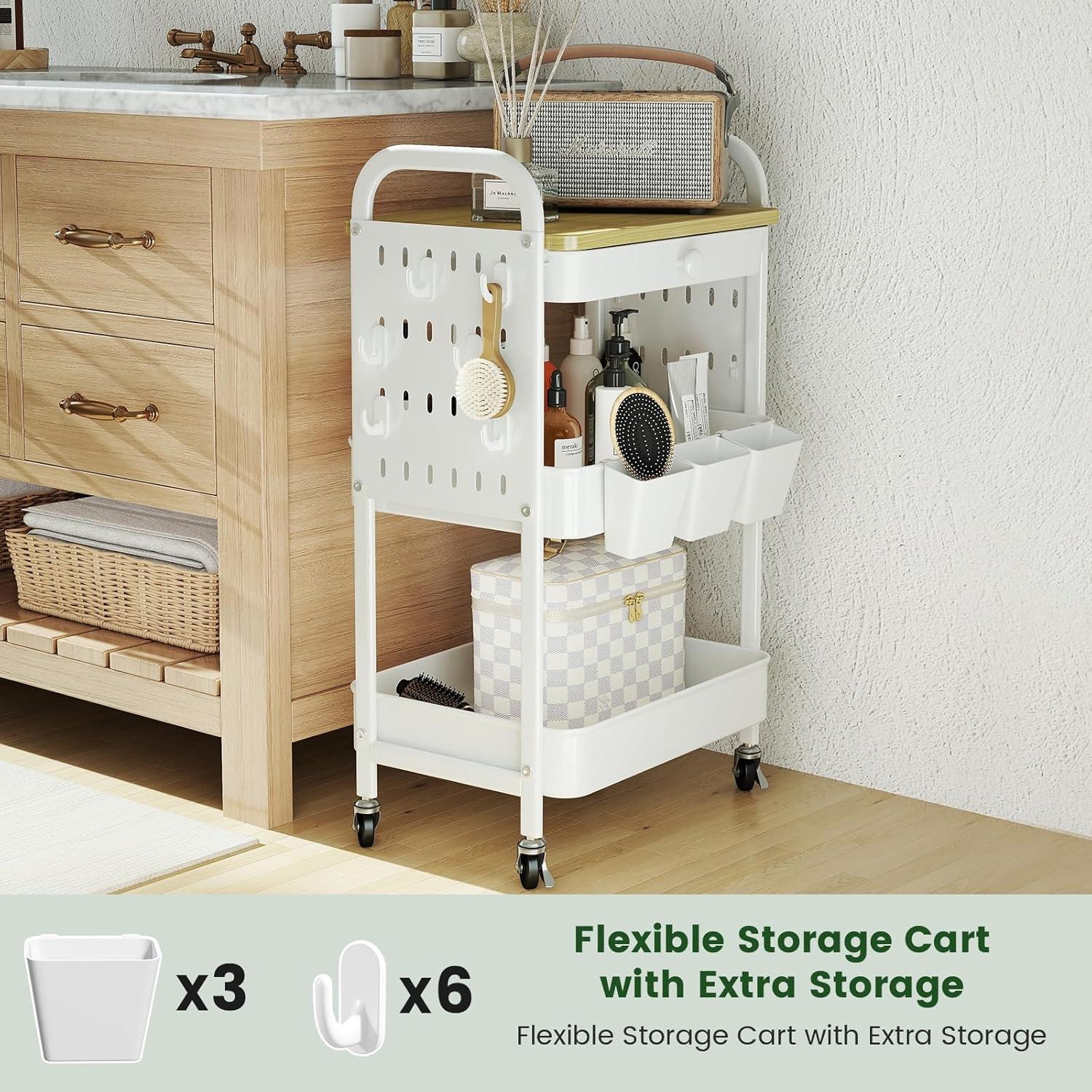 Carro de Utilidad Rodante Danpinera 3 Niveles Blanco