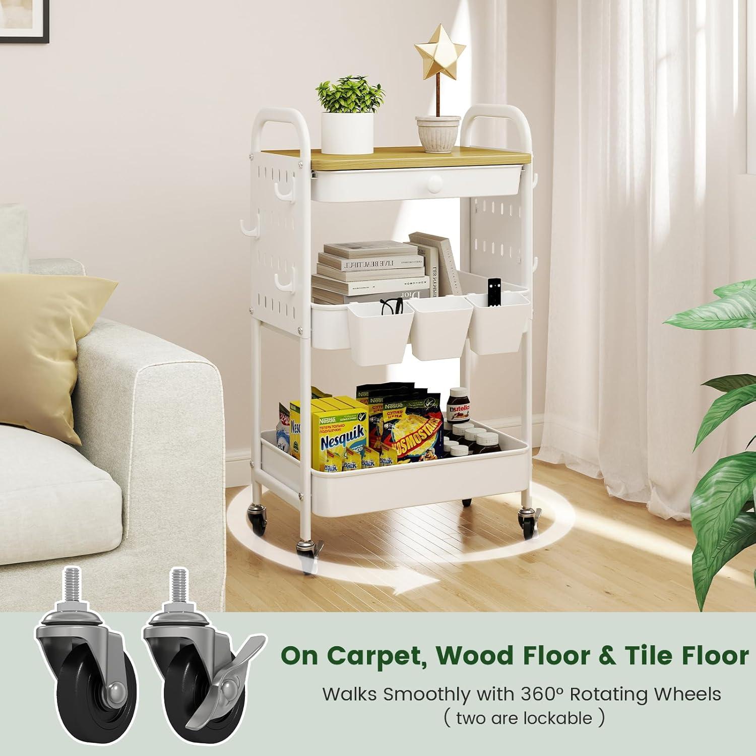 Carro de Utilidad Rodante Danpinera 3 Niveles Blanco