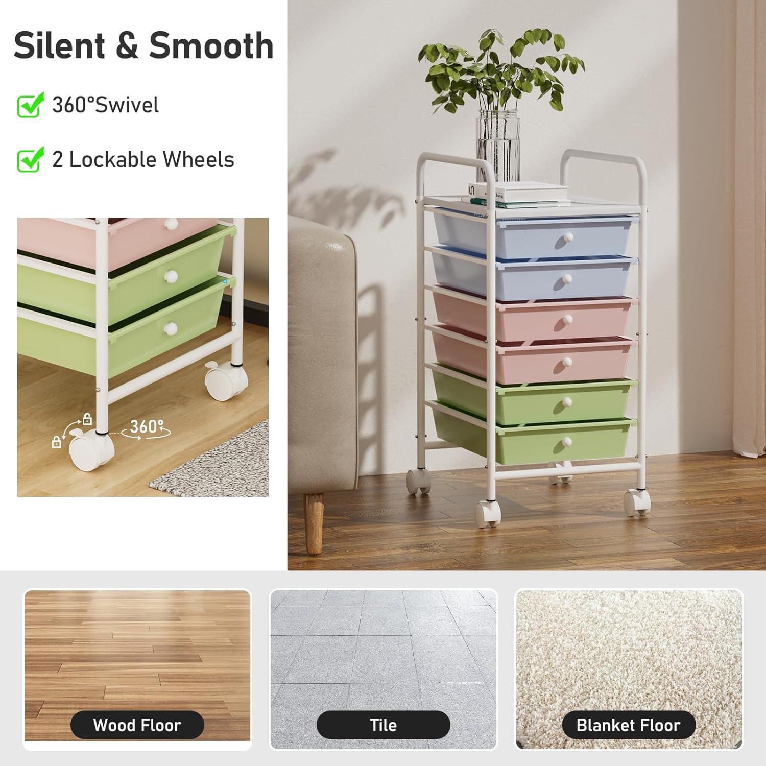 Carro de Utilidad Rodante Shrivee 6 Niveles Colorido