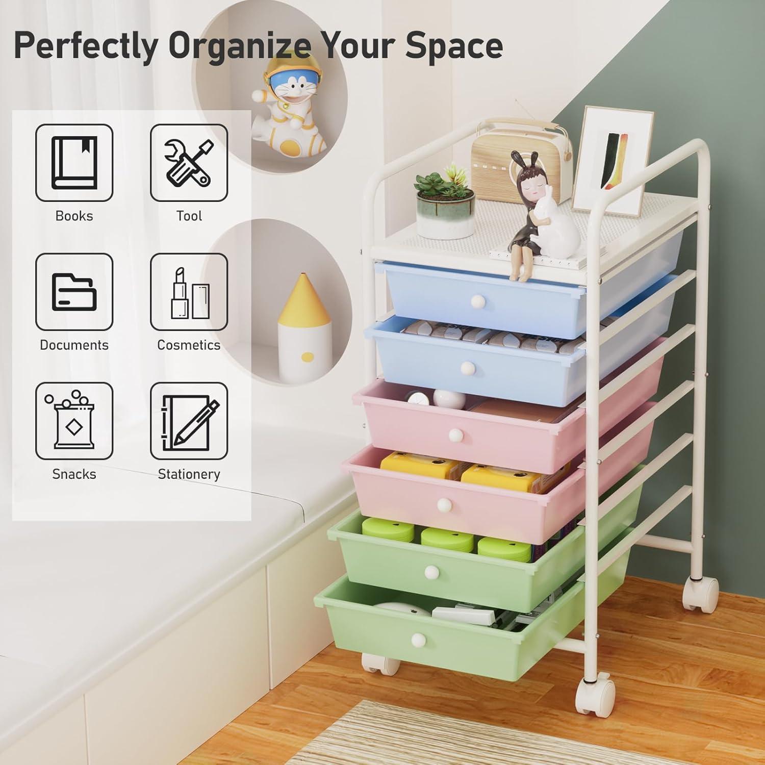 Carro de Utilidad Rodante Shrivee 6 Niveles Colorido