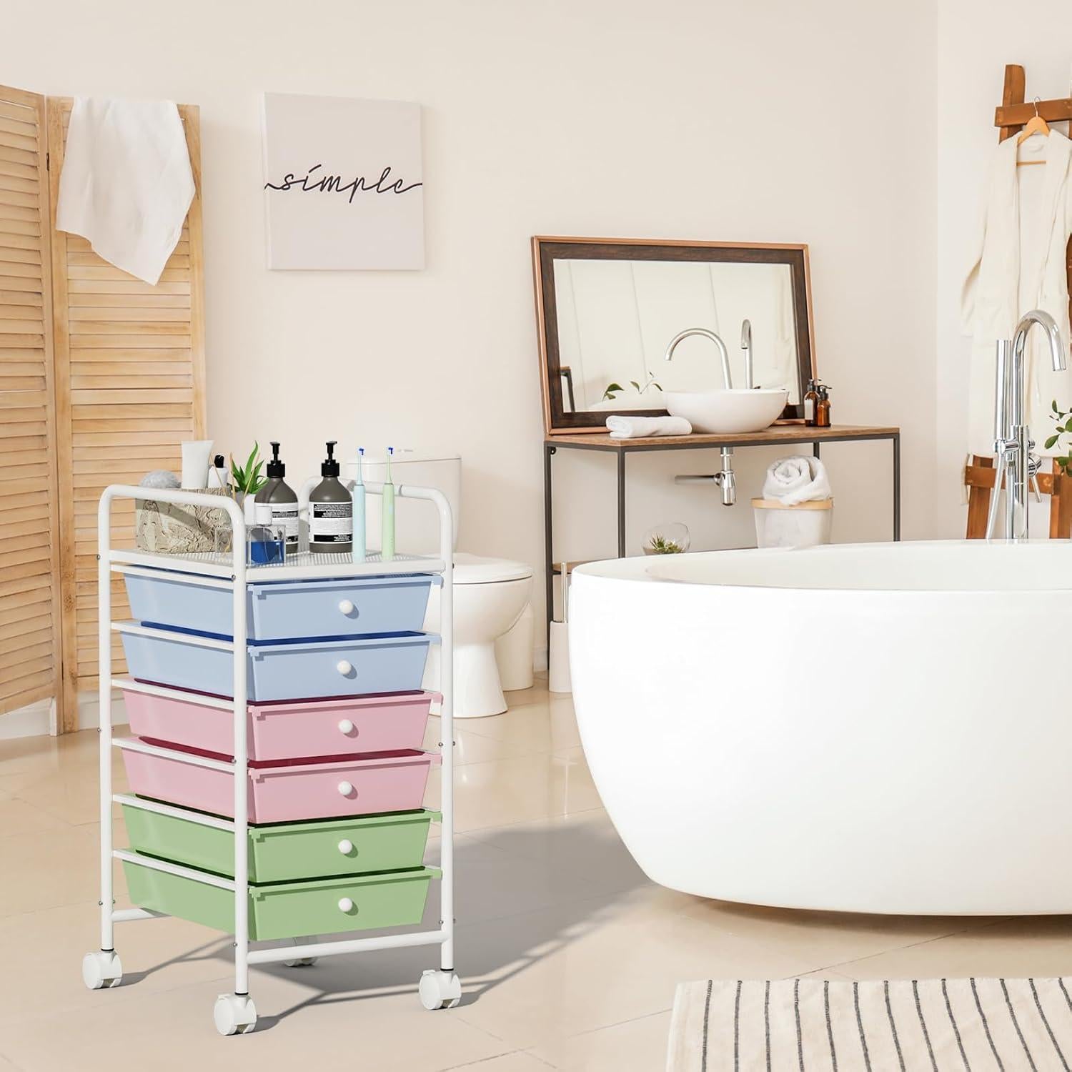 Carro de Utilidad Rodante Shrivee 6 Niveles Colorido