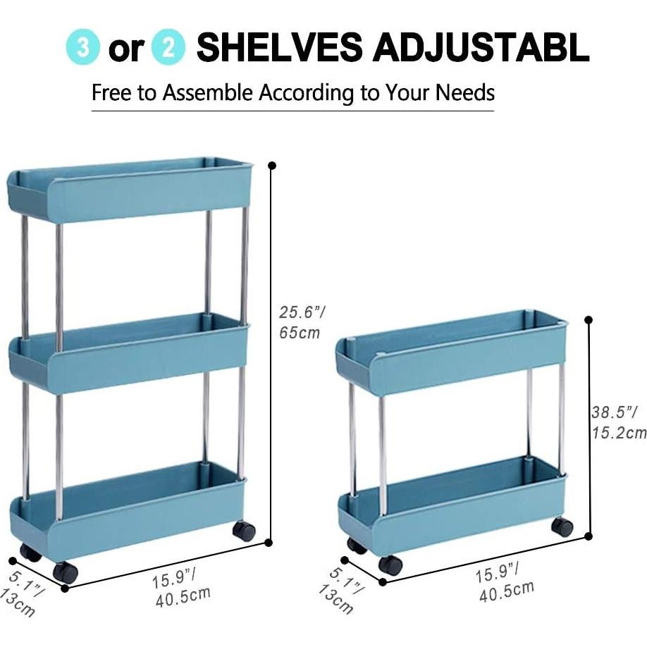 Estante Móvil Slim 3 Niveles Melody House Azul Marino