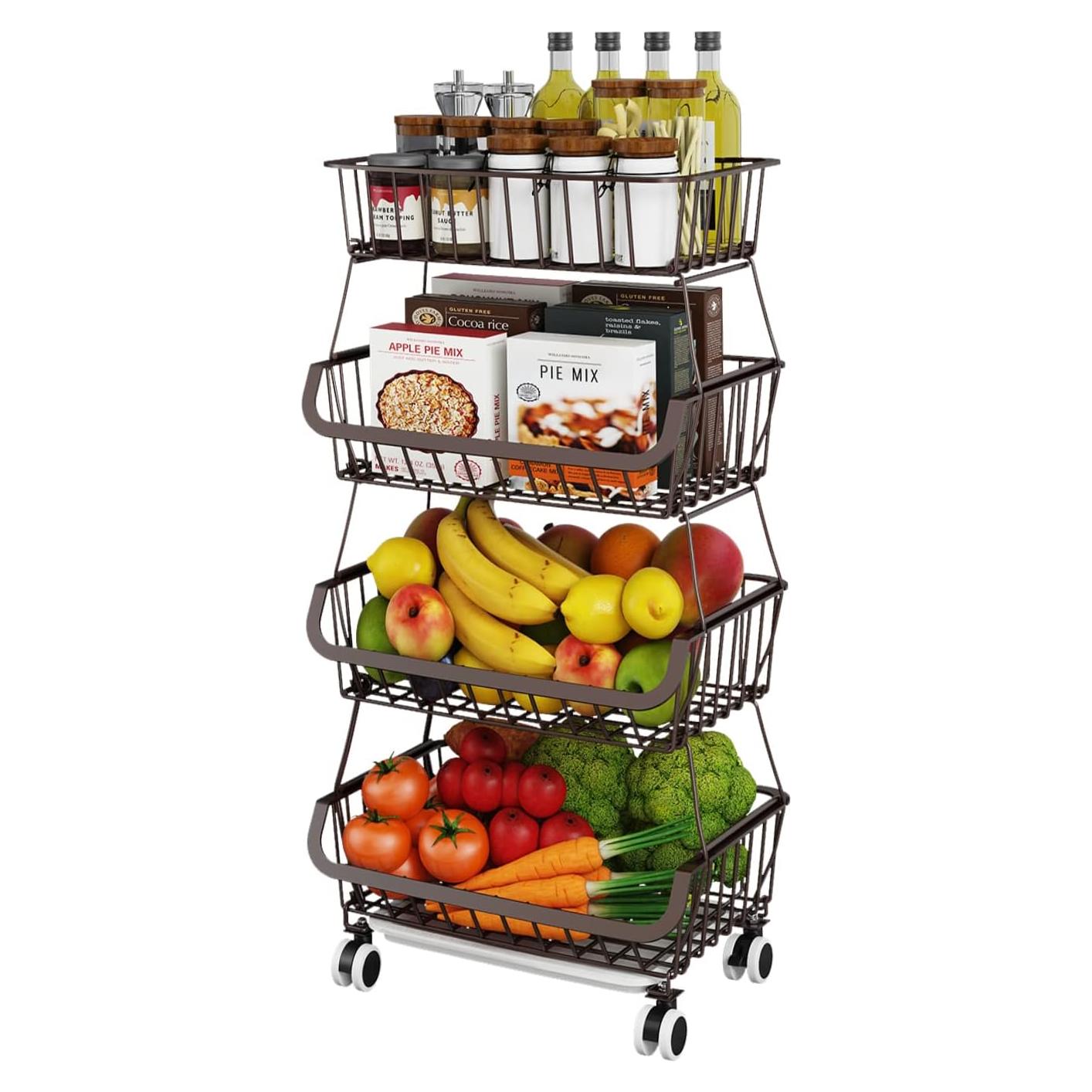 Cesta de Almacenamiento Apilable 4 Niveles Miyawell Bronce