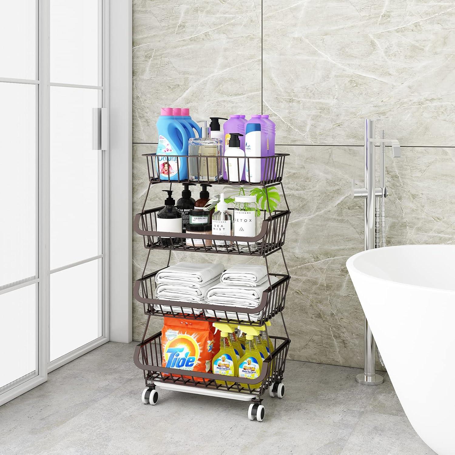 Cesta de Almacenamiento Apilable 4 Niveles Miyawell Bronce