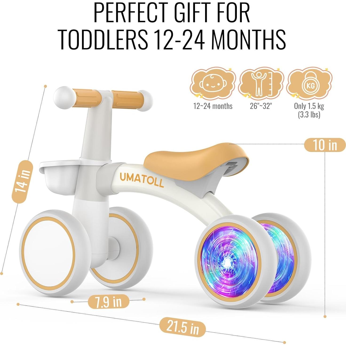 Bicicleta de Equilibrio Umatoll B402 para Bebés 12-24 Meses