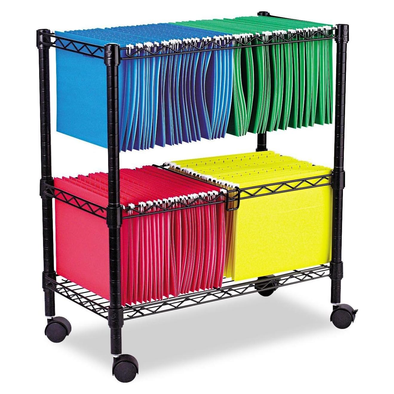 Carro de Archivos Alera Metal Negro 2 Niveles 66x36x75cm