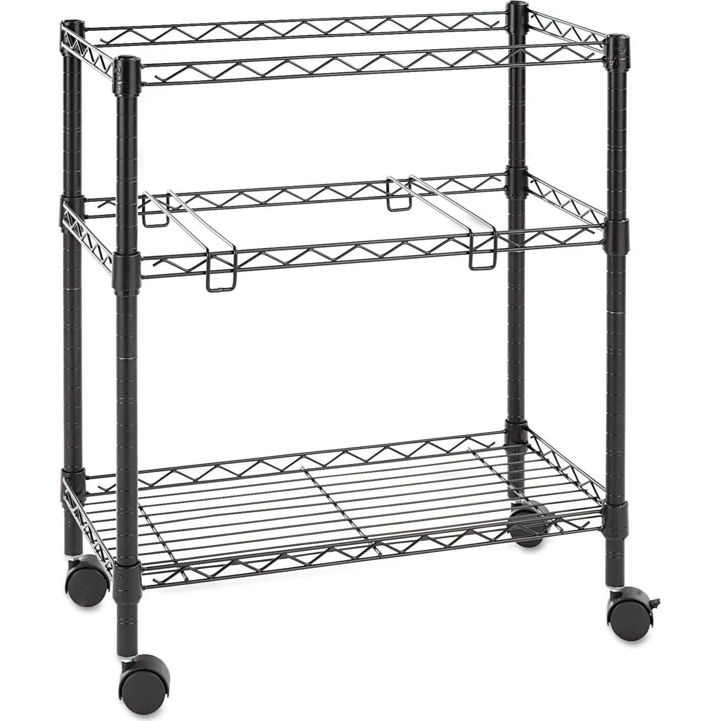 Carro de Archivos Alera Metal Negro 2 Niveles 66x36x75cm