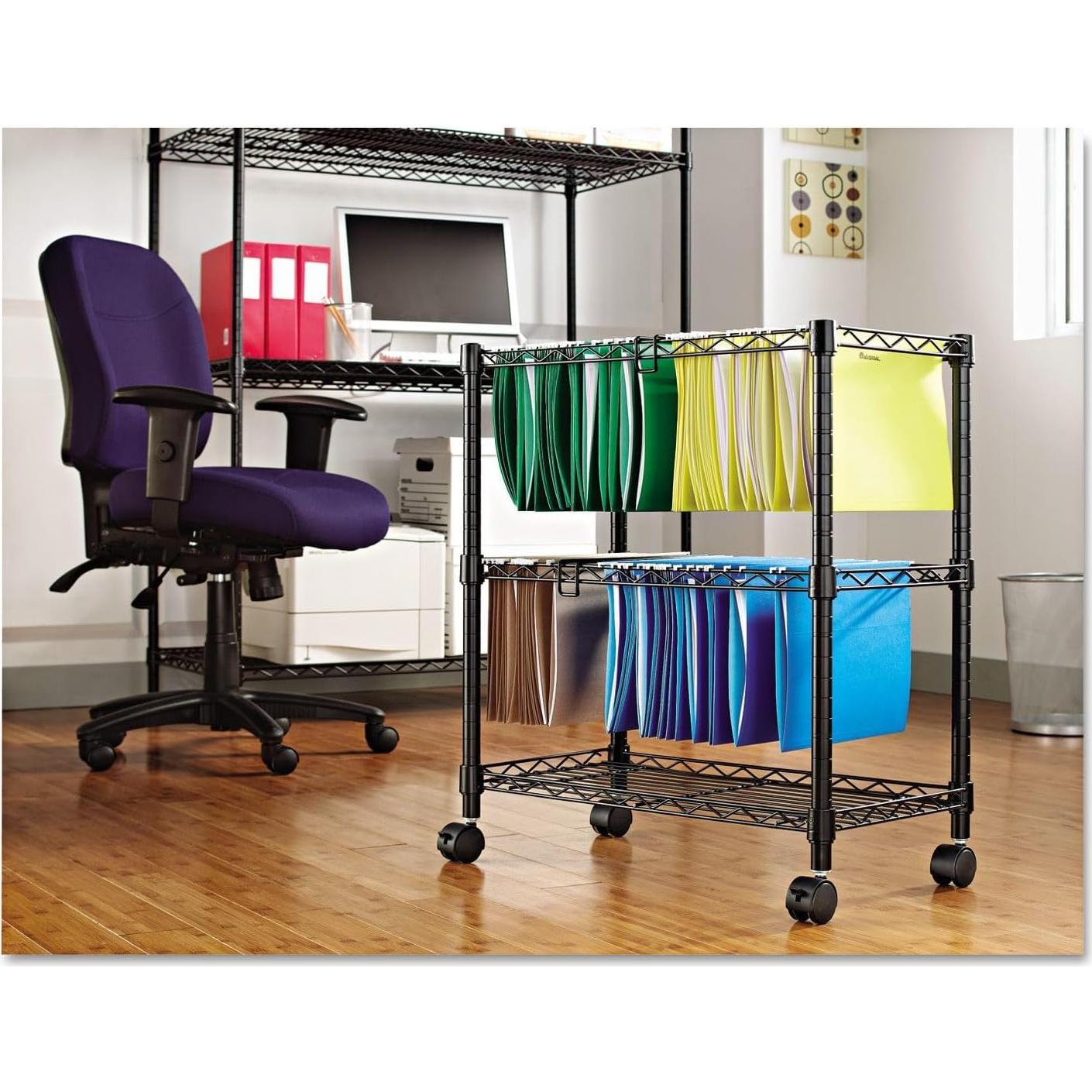 Carro de Archivos Alera Metal Negro 2 Niveles 66x36x75cm