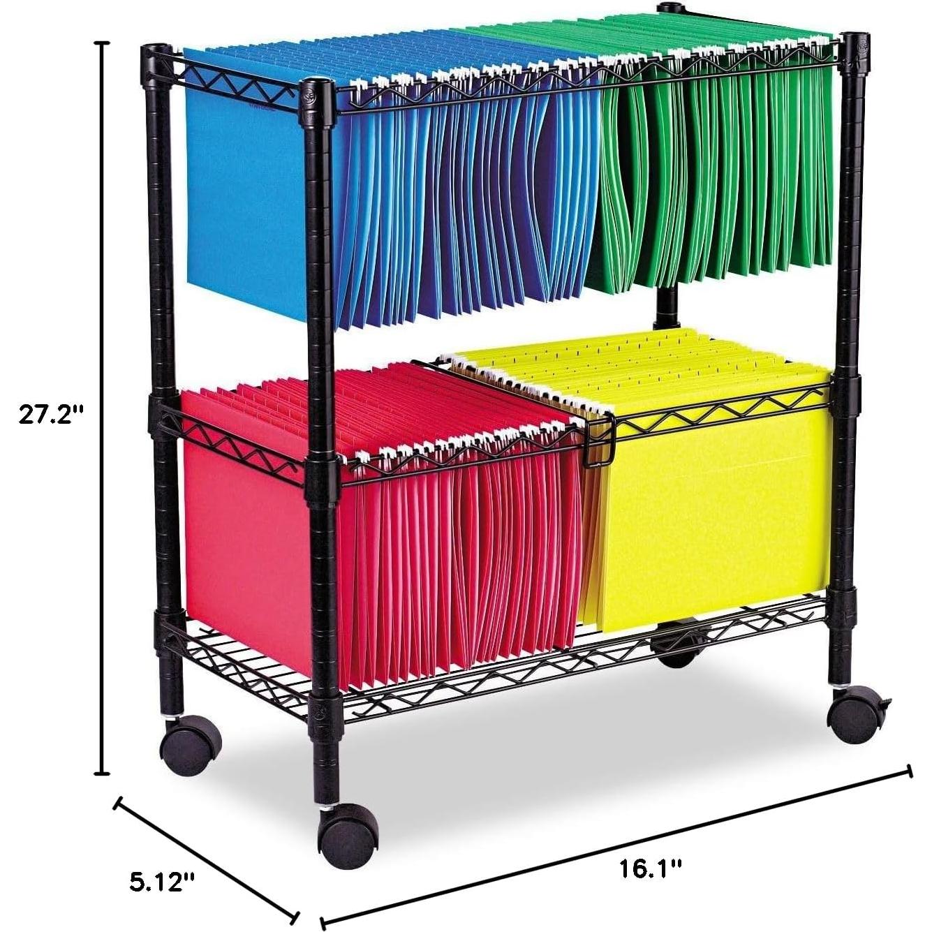 Carro de Archivos Alera Metal Negro 2 Niveles 66x36x75cm