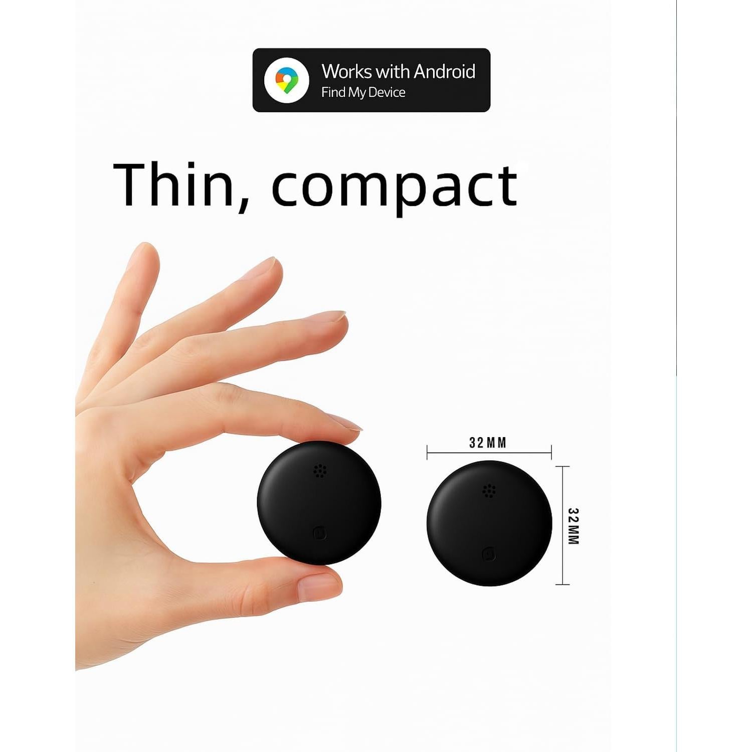 Rastreador Bluetooth Olytra para Android, Negro, 2025