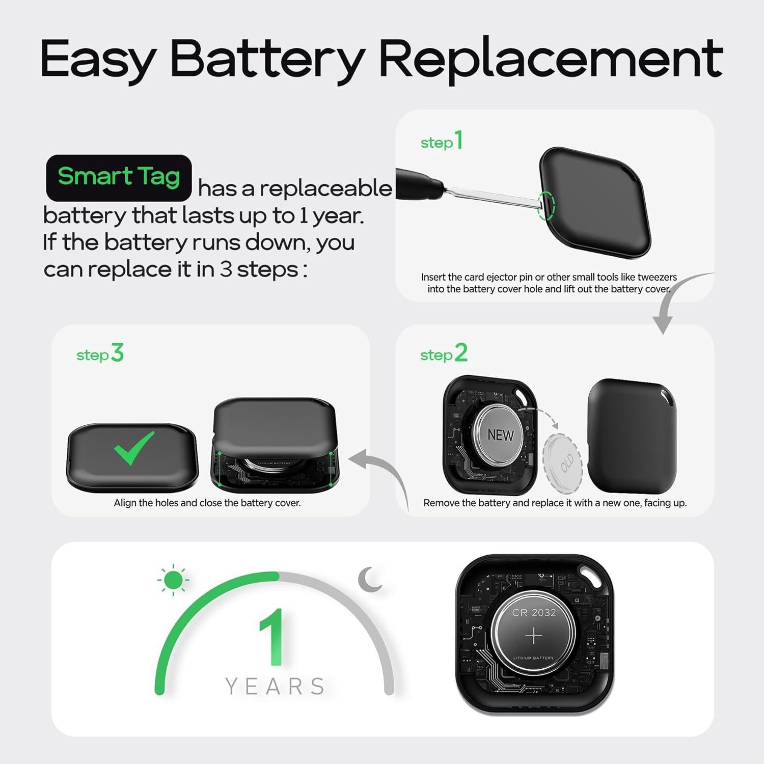 AirTags 4 Pack Rastreador Bluetooth Apple iOS 14.6+ Negro