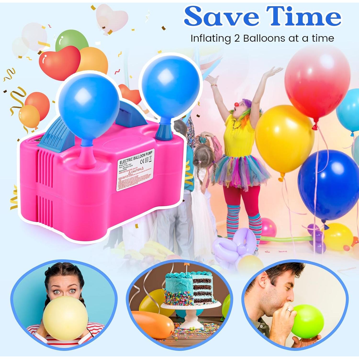 Bomba de Globo Eléctrica Voircoloria 600W Doble Boquilla