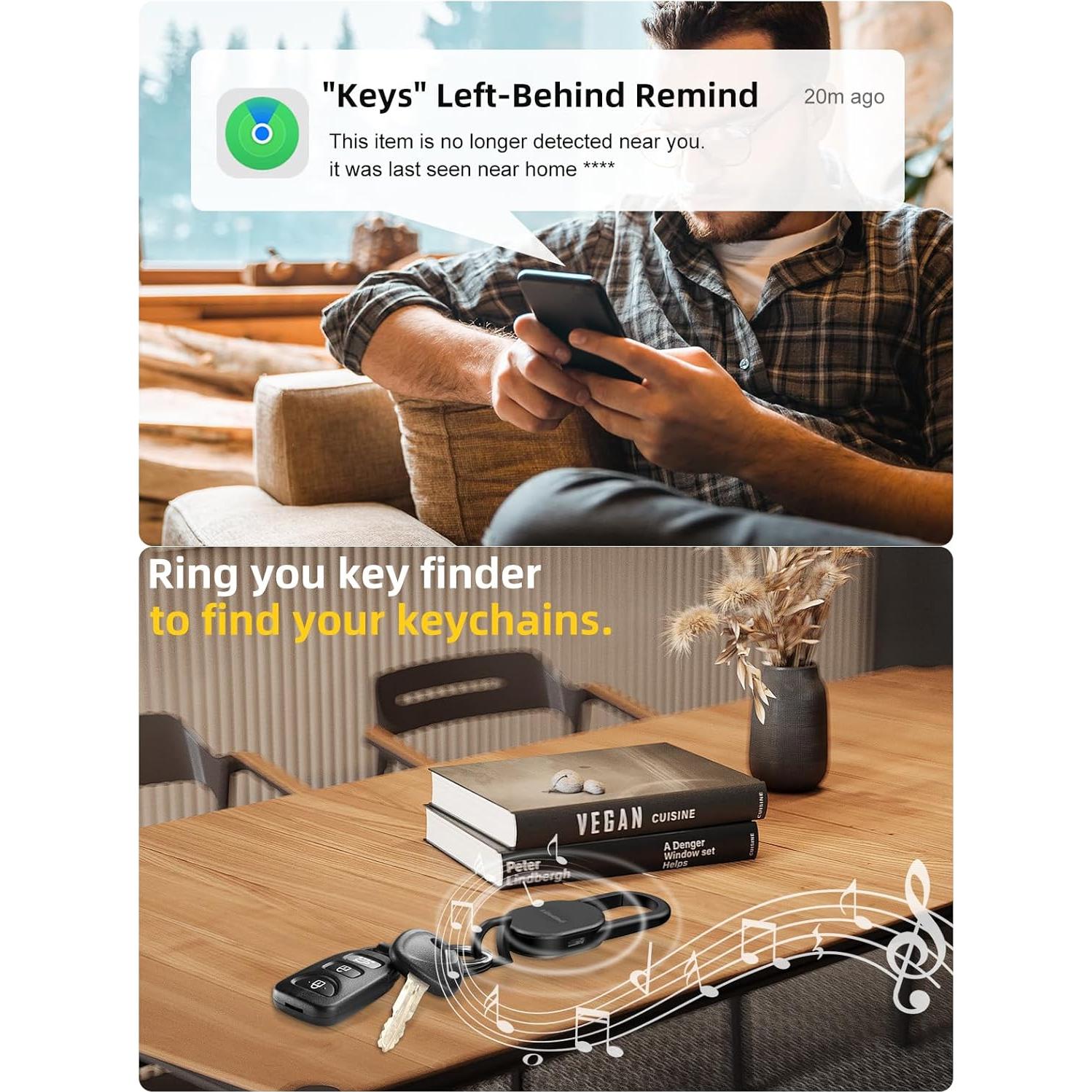 Llavero Buscador de Llaves GPS Acero Inoxidable Negro