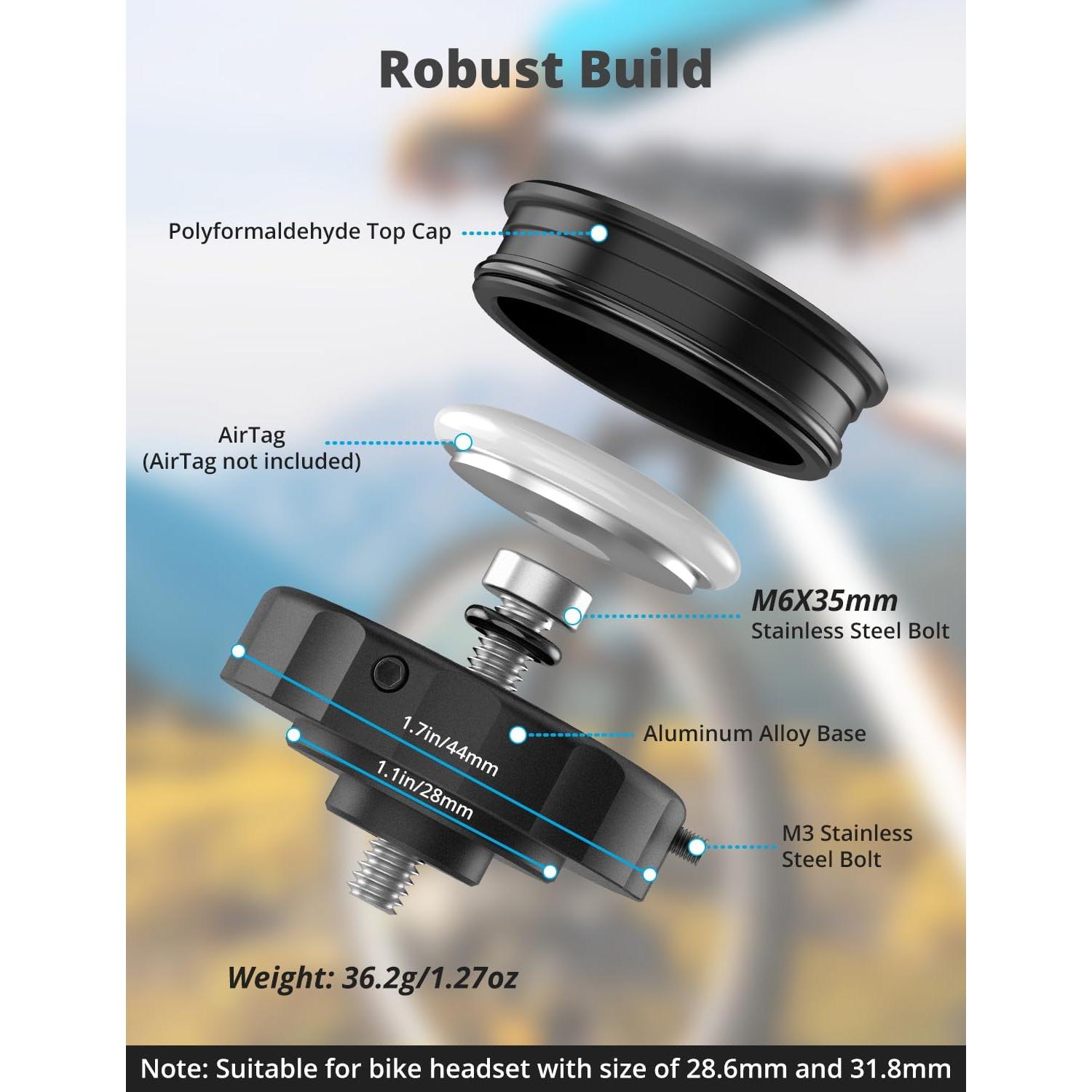 Soporte Oculto para AirTag Bicicleta Supmega IP67 Negro