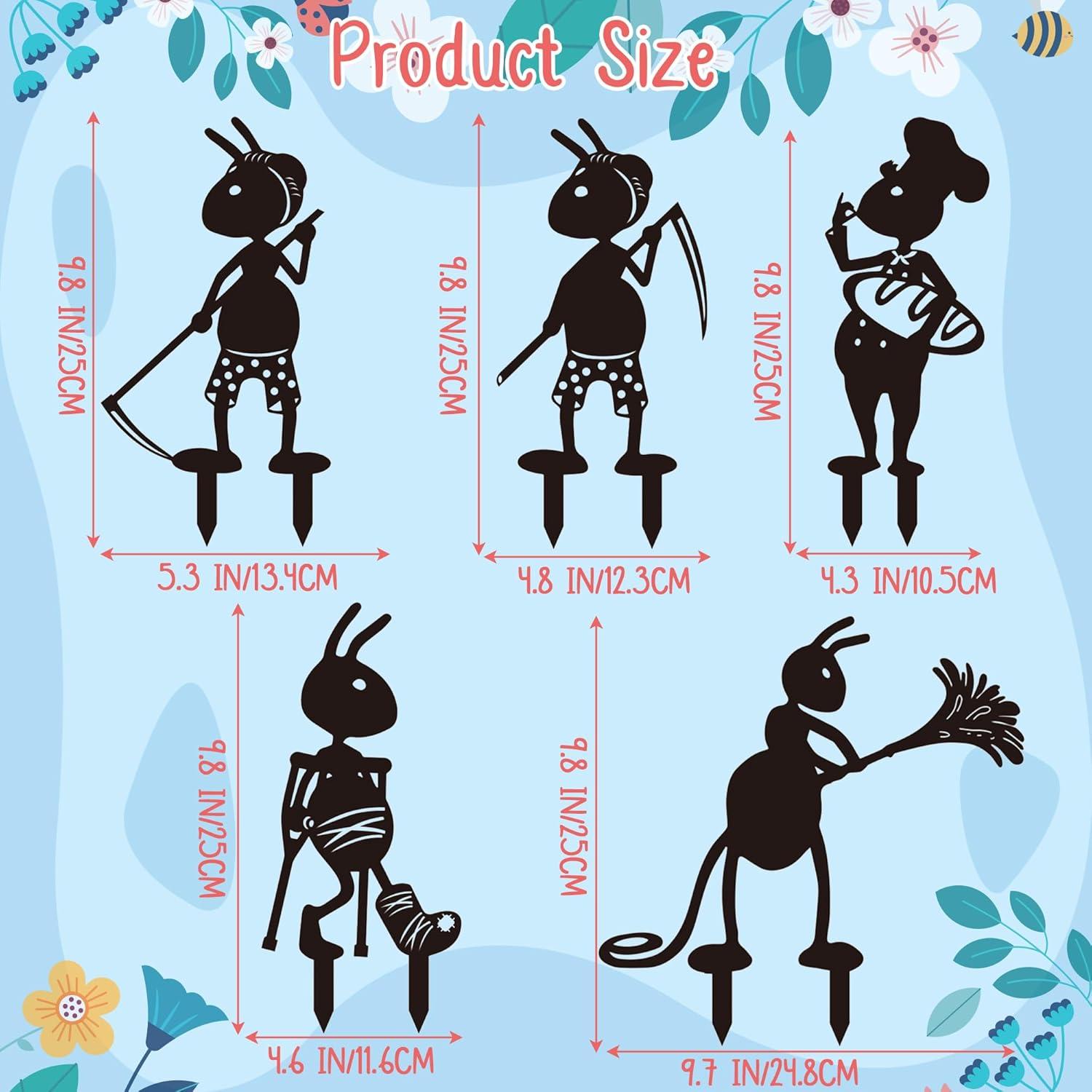 Estacas de Jardín CUweipeng - 5 Piezas de Hormigas Divertidas