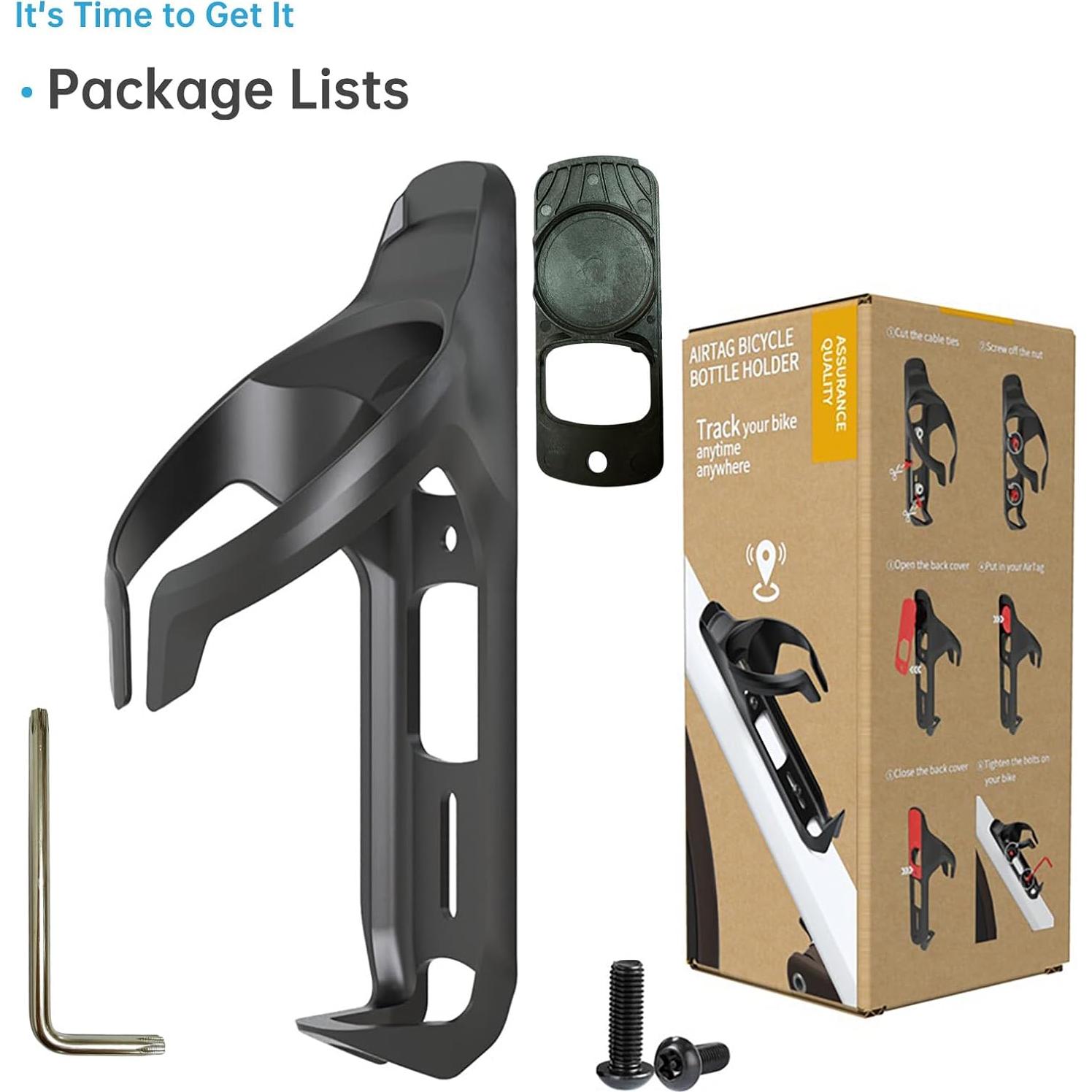 Soporte para bicicleta AMZPILOT Airtag negro impermeable