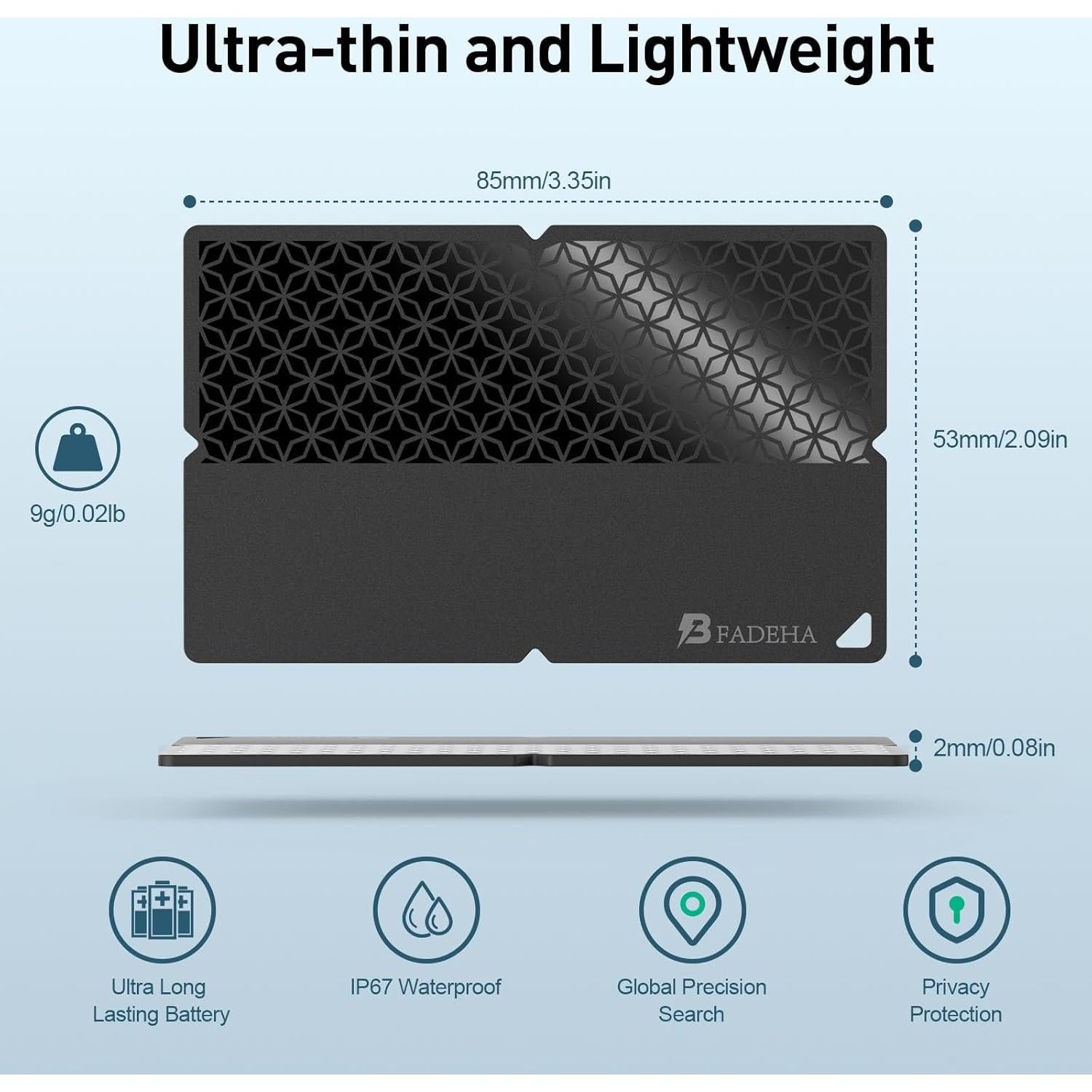 Rastreador BFADEHA 2P Negro para Billetera y Llaves