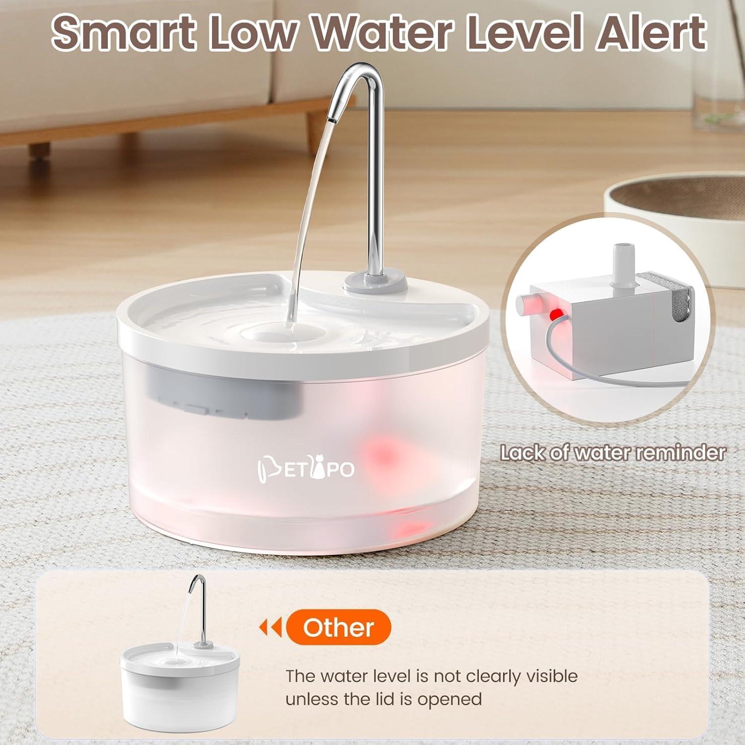 Fuente de Agua para Gatos Petlipo 3L Silenciosa y BPA Free