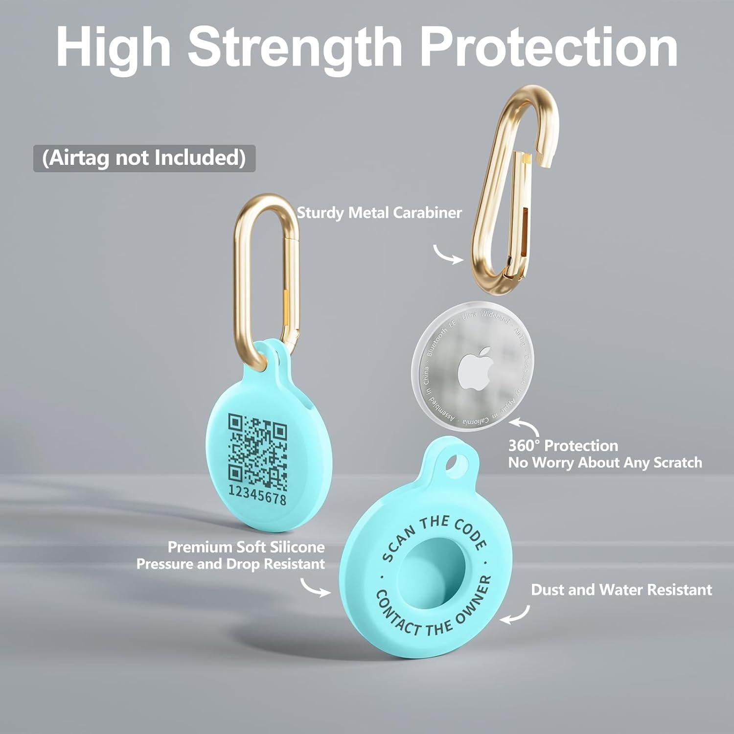 Soporte de Código QR Pikeeper para Airtag Verde