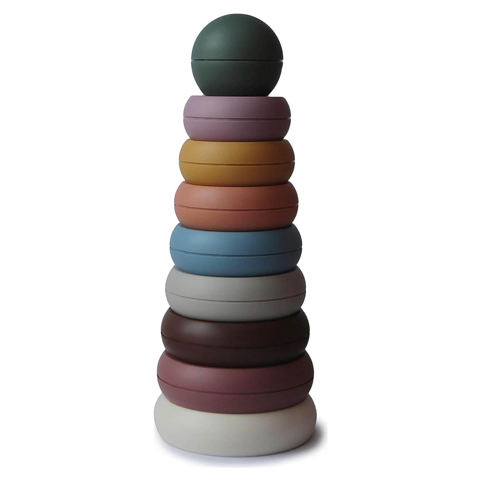 Juguete apilable Mushie anillos rústicos 10x8x9 cm