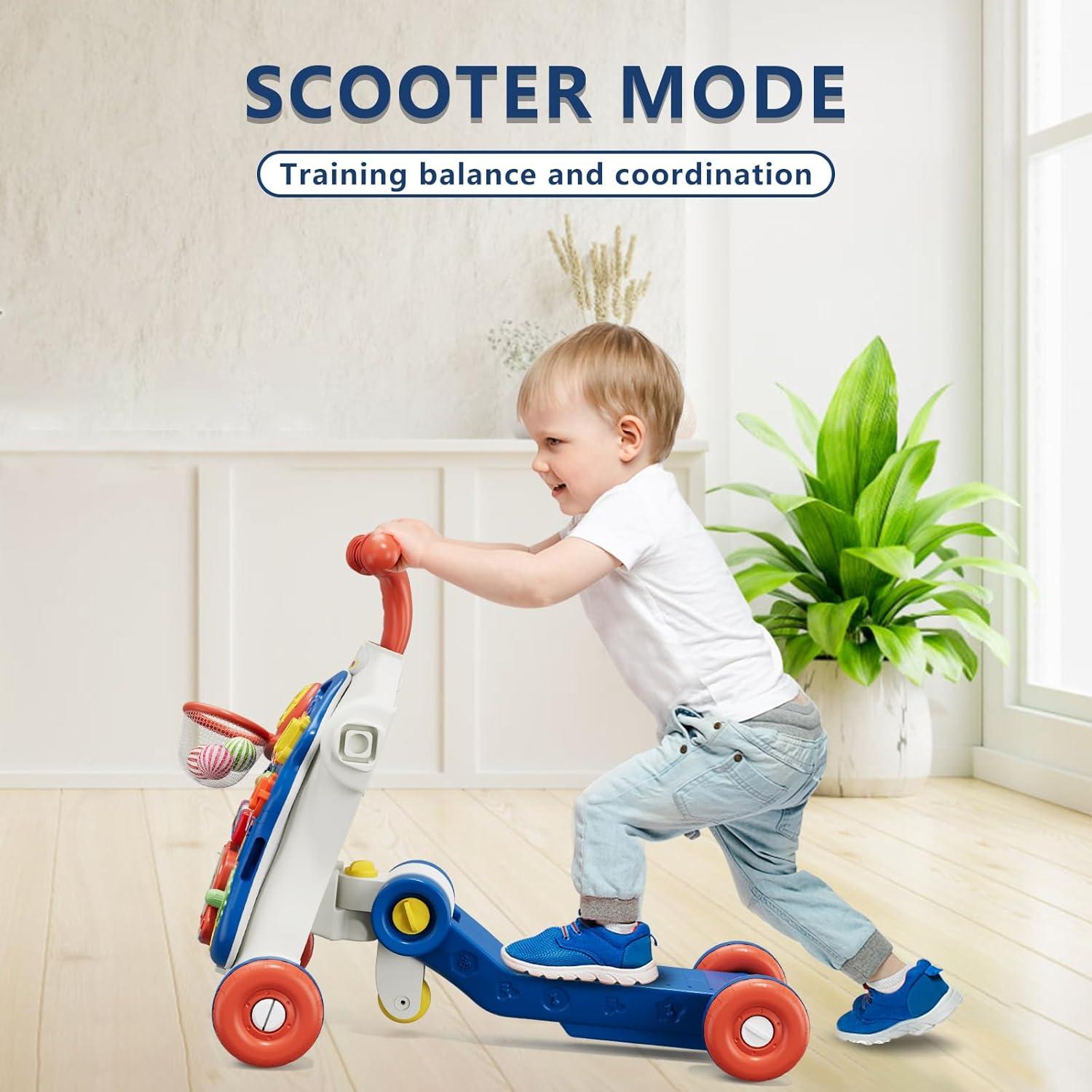 Andador QDRAGON 5 en 1 para Bebés 12+ Meses Azul Marino