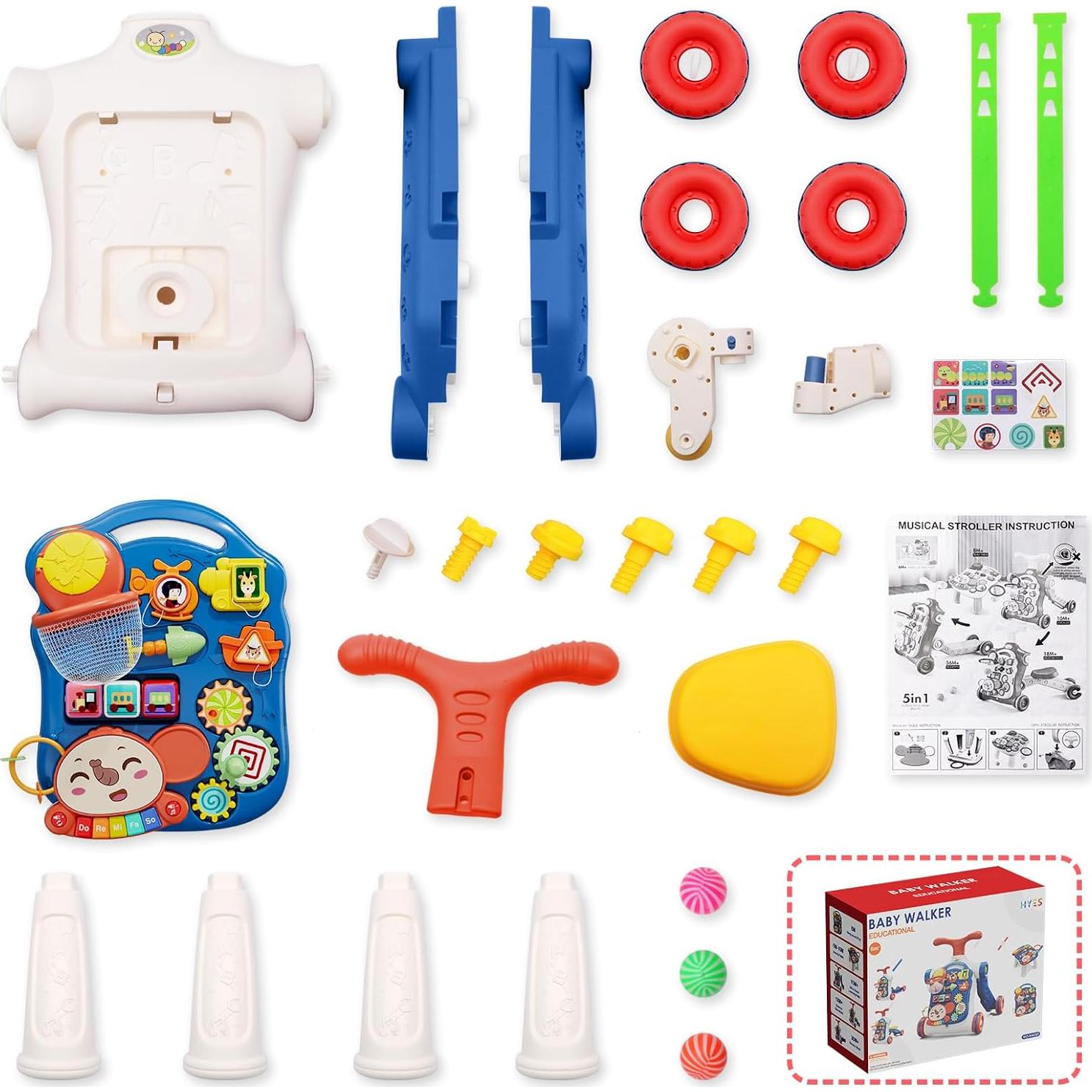 Andador QDRAGON 5 en 1 para Bebés 12+ Meses Azul Marino