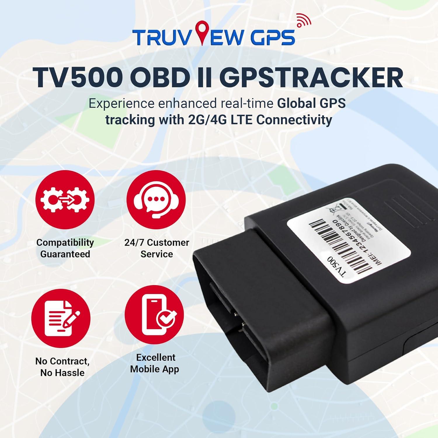 Rastreador GPS 4G Truview TV500 OBD II - Seguimiento Vehicular