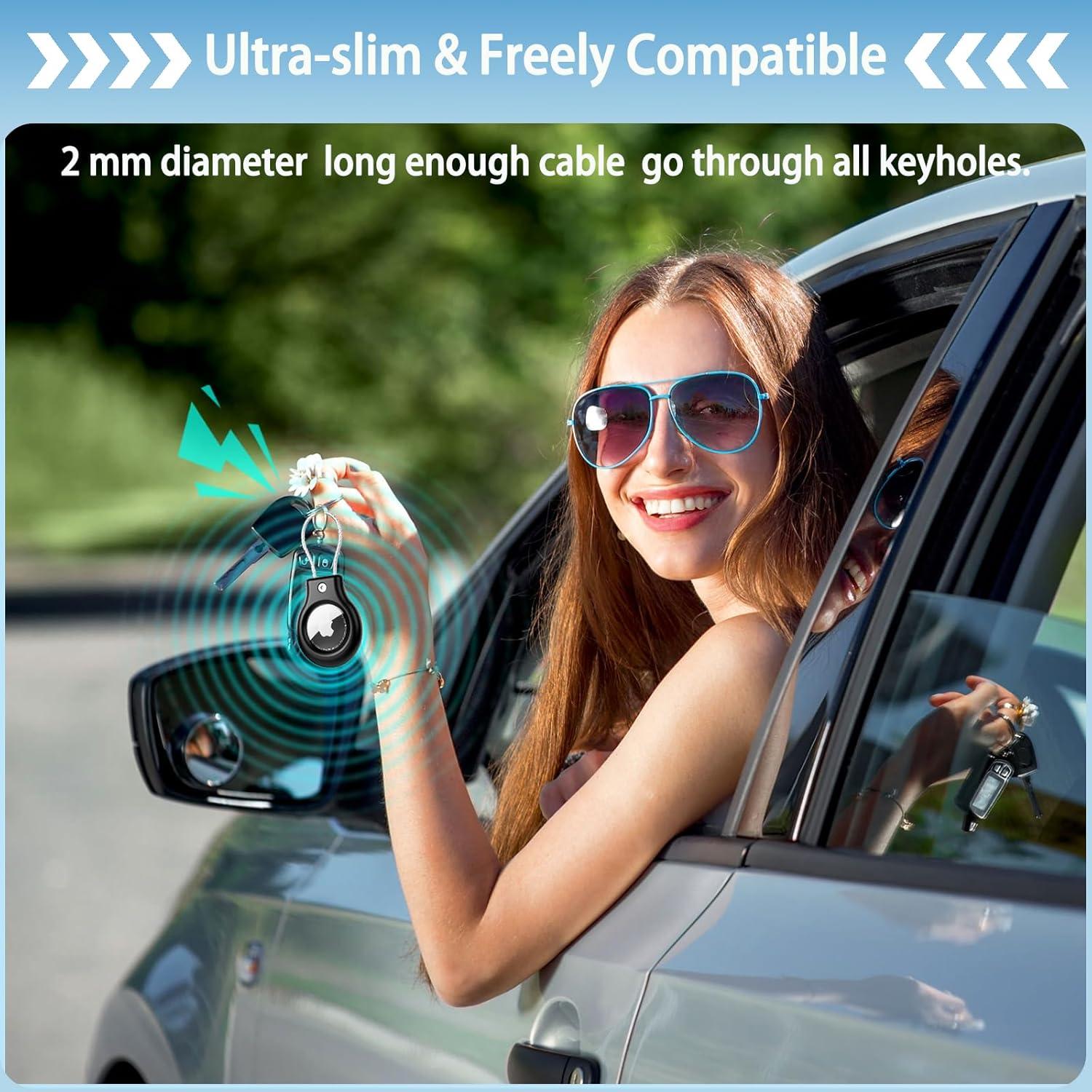 Soporte para AirTag TNSNK con cable 2 unidades negro