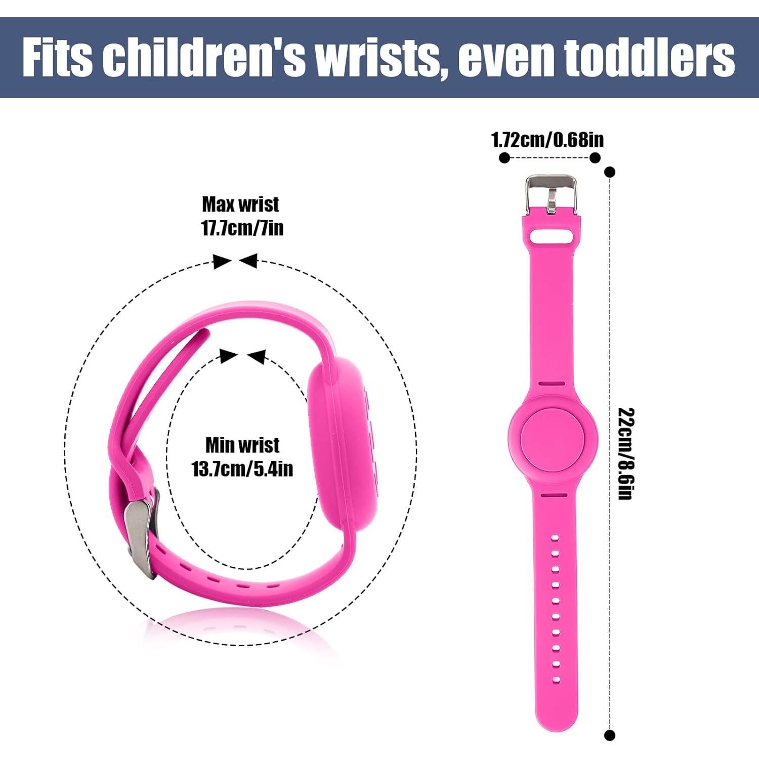 Pulsera de Silicona Impermeable NQEUEPN Rosa para Niños